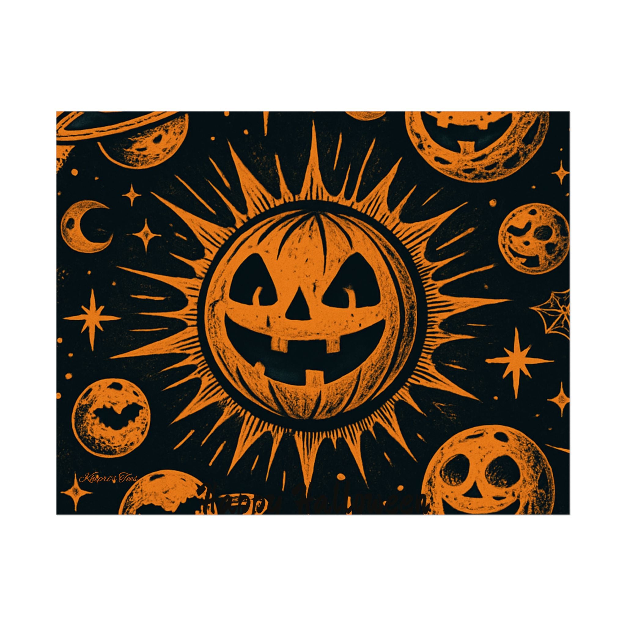 Sun & Friends- Halloween Rolled Poster, Spooky Wall Art, Fall Decor, Trick or Treat Print, Jack-o'-Lantern Home Decor