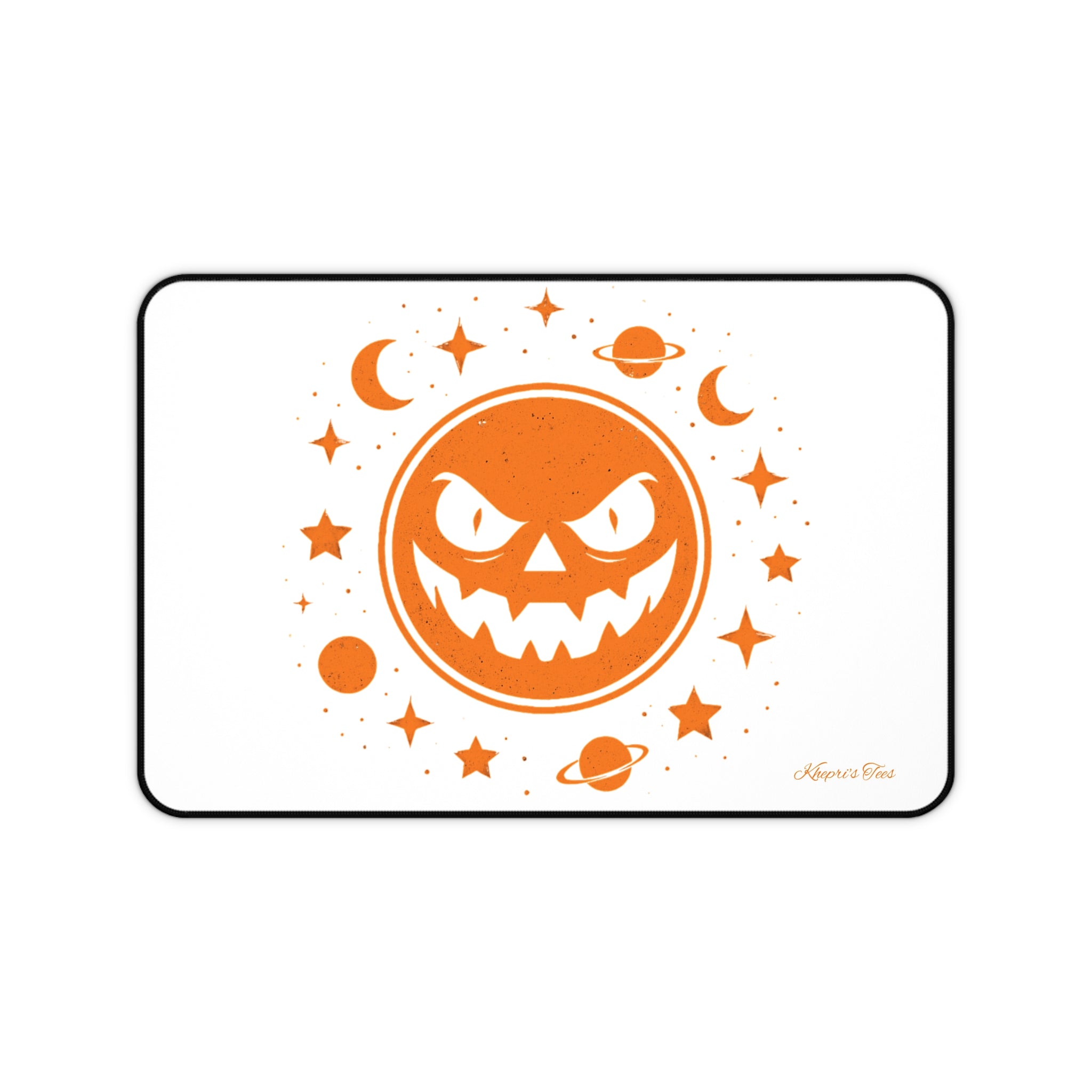 Halloween Desk Mat with Spooky Pumpkin and Stars Design, Mouse Pad, Office Decor, Fall Home Accessories, Perfect for Seasonal Gifting