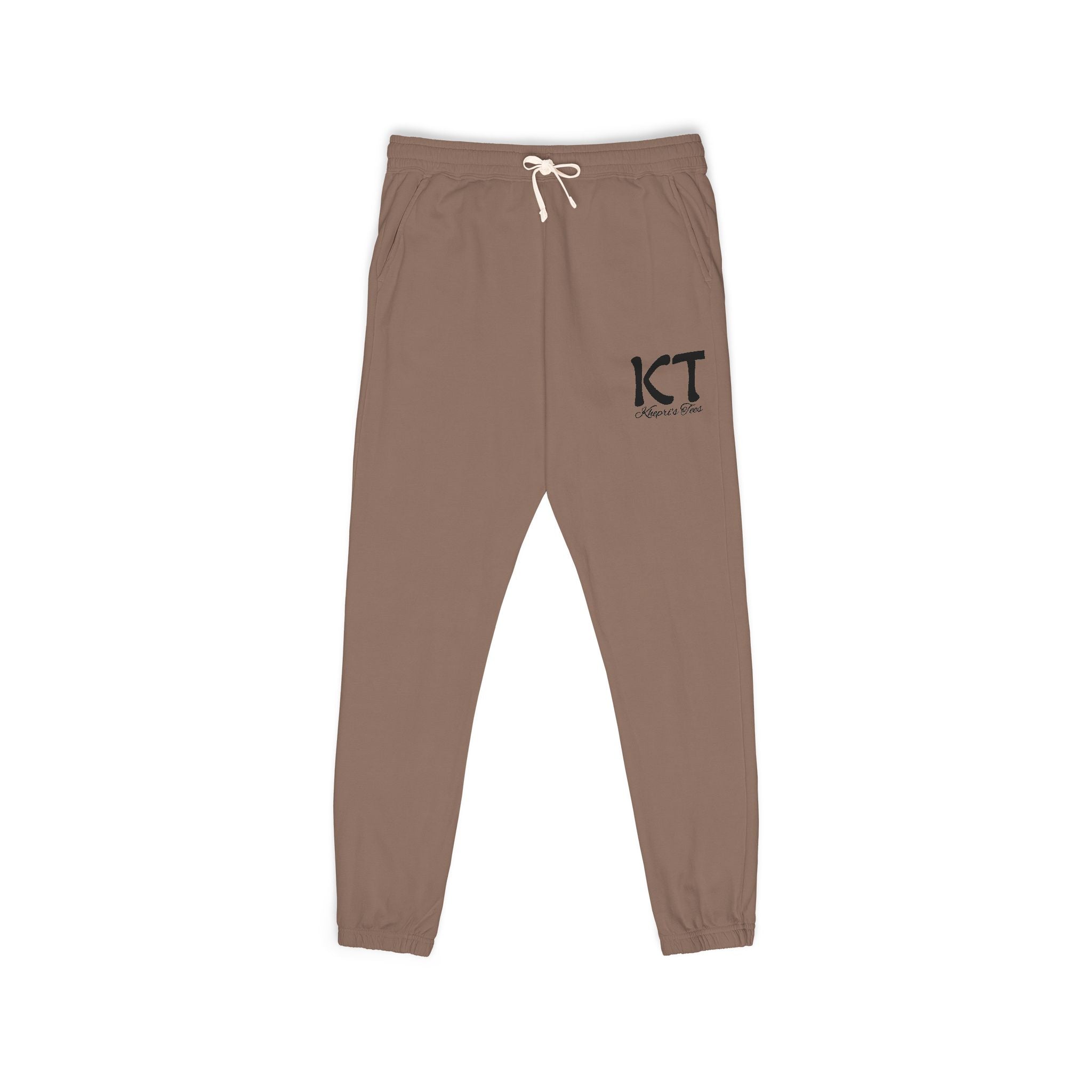 (Black) Comfy Fleece KT Sweatpants for Everyone - Cozy Loungewear, Perfect for Relaxing, Gifts, Travel, Indoor Wear, Khepri's Tees Fashion Pants