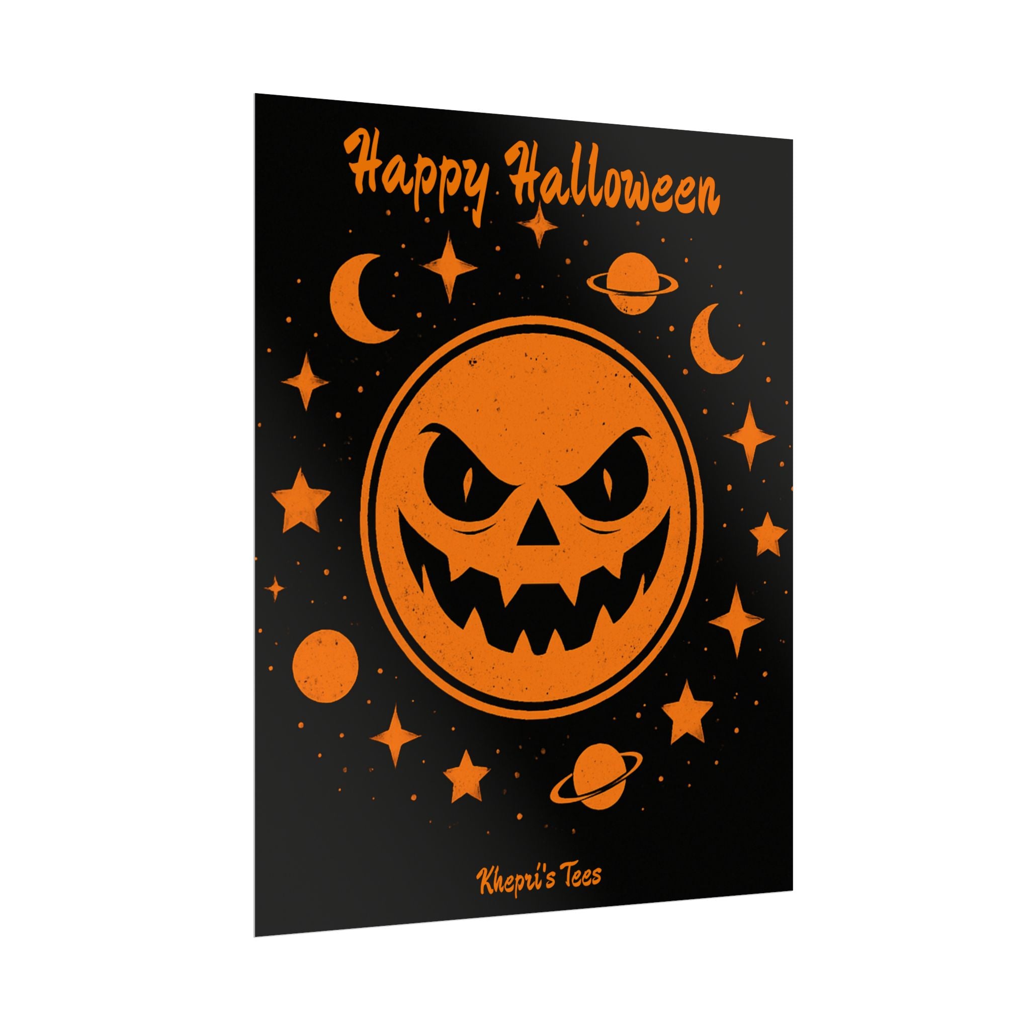 Halloween Rolled Poster, Spooky Wall Art, Fall Decor, Trick or Treat Print, Jack-o'-Lantern Home Decor