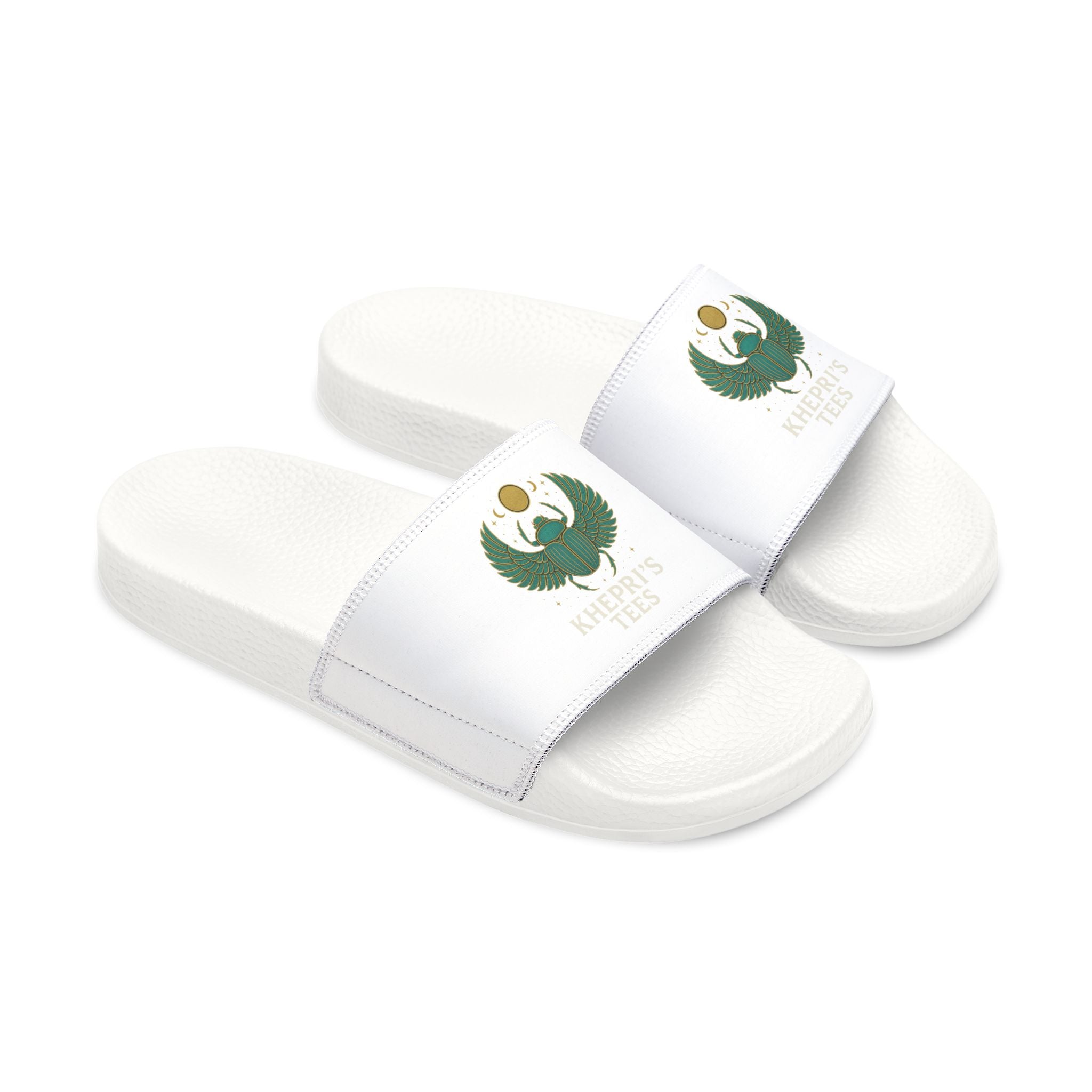 Khepri's Tees Slides (WHT) — Beach, Pool, Walking Slides for Errands & Relaxing