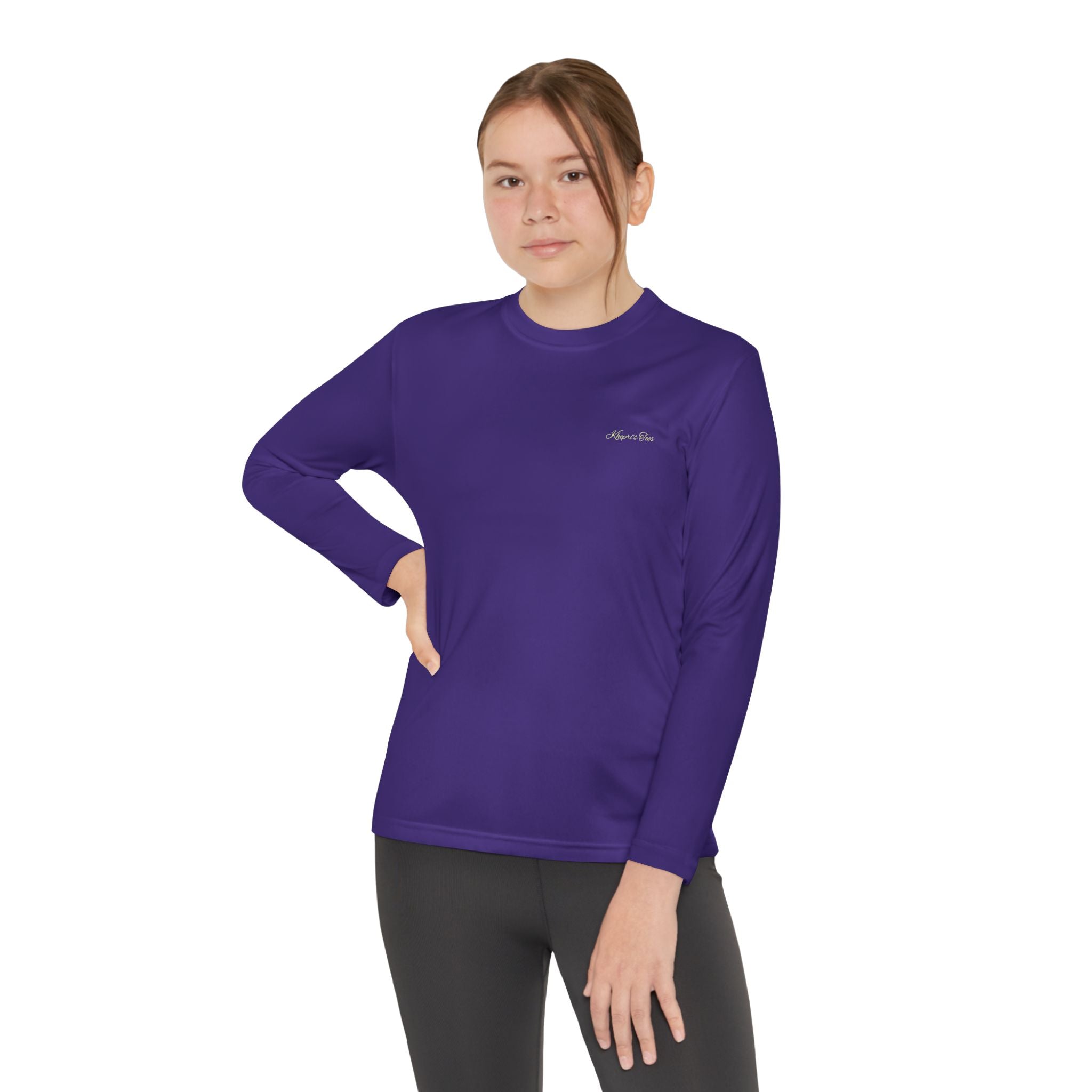 Eclipse-Youth Long Sleeve Tee — Minimal Gold Circle Back Logo
