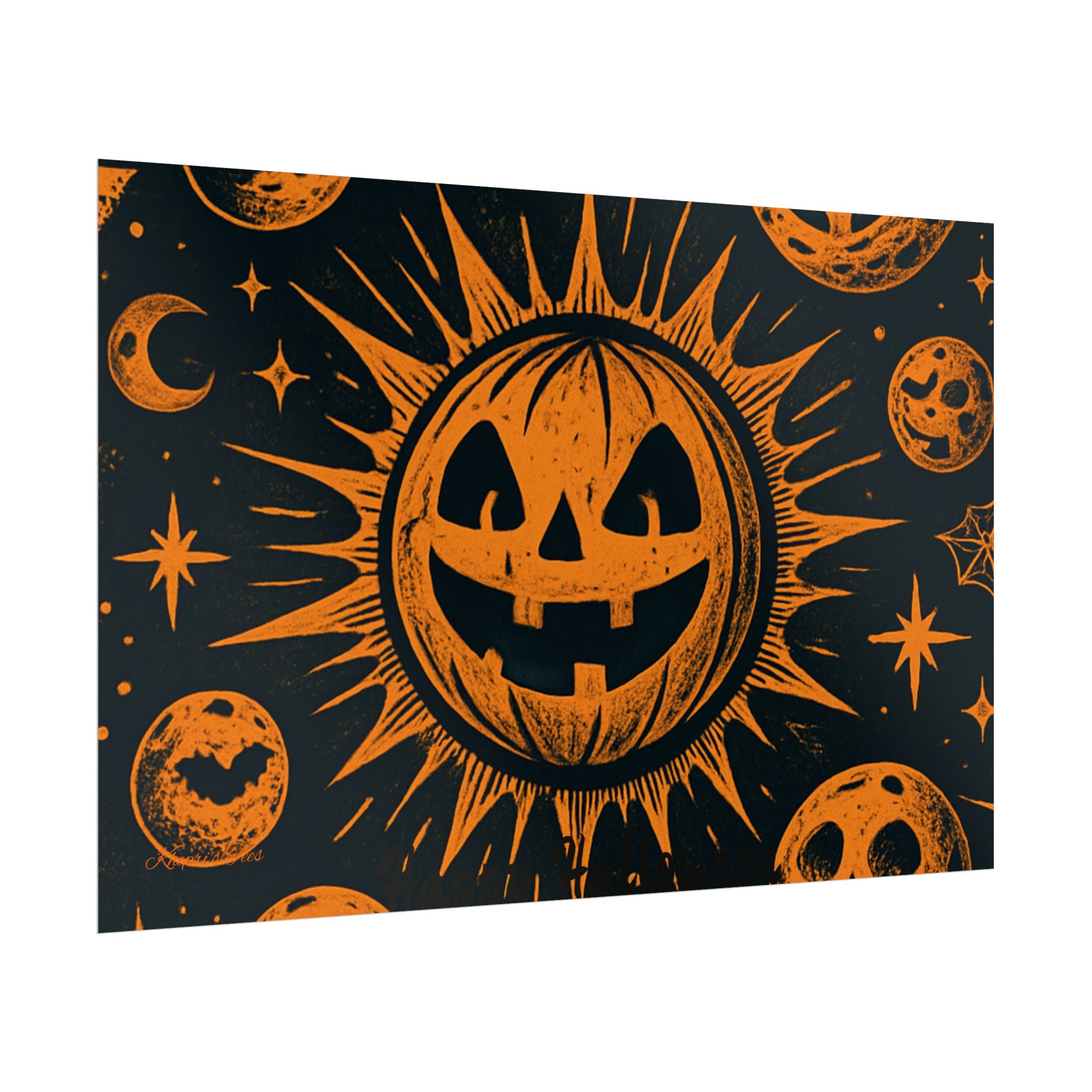 Sun & Friends- Halloween Rolled Poster, Spooky Wall Art, Fall Decor, Trick or Treat Print, Jack-o'-Lantern Home Decor