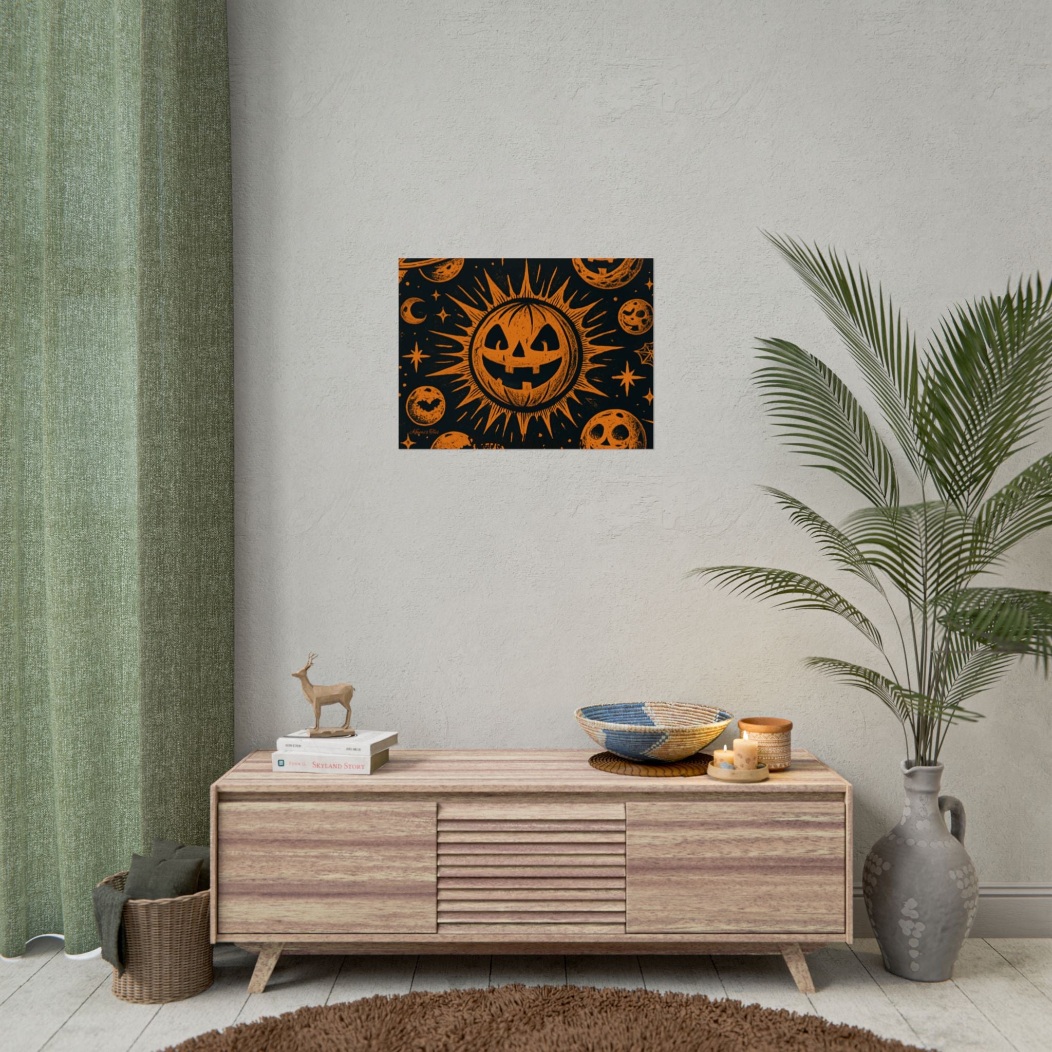 Sun & Friends- Halloween Rolled Poster, Spooky Wall Art, Fall Decor, Trick or Treat Print, Jack-o'-Lantern Home Decor