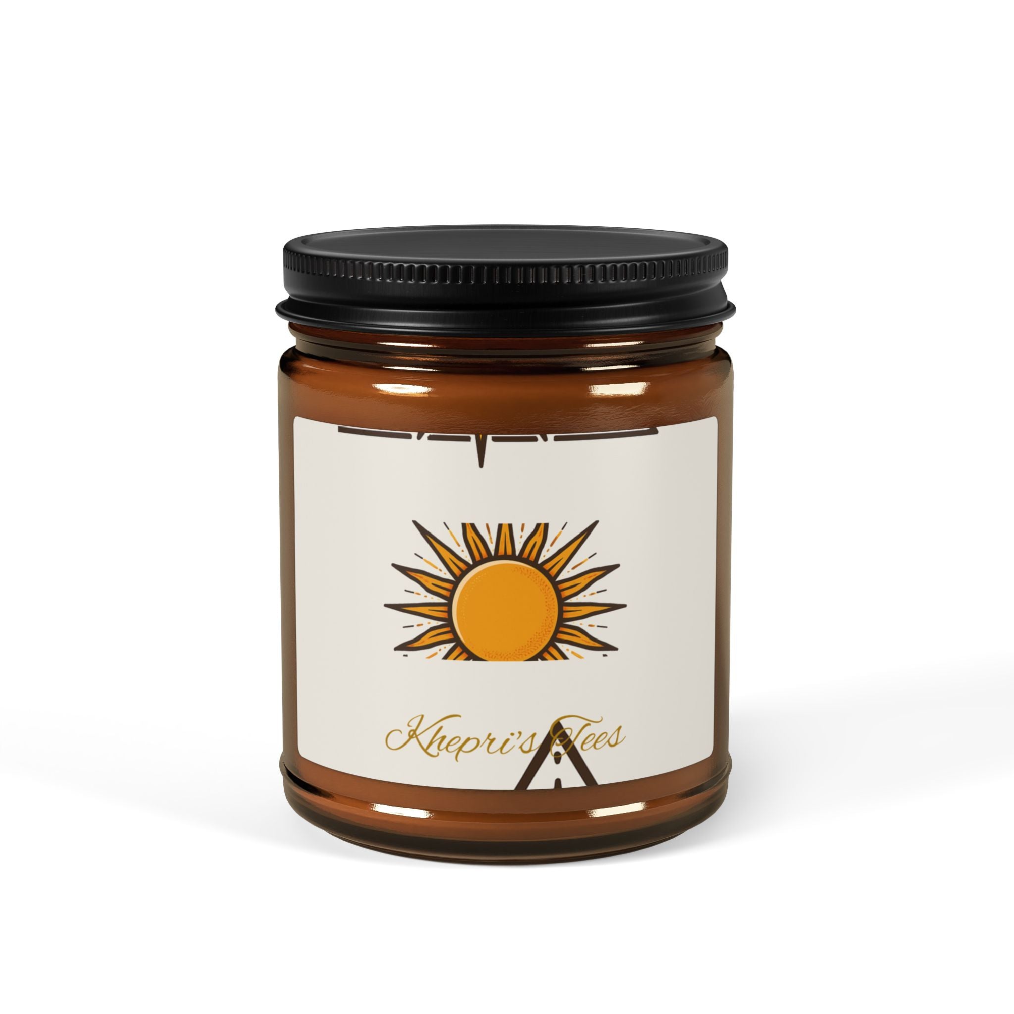 Soy Candle — Amber Jar with Sunflower Logo (Scented, Multi-Size)