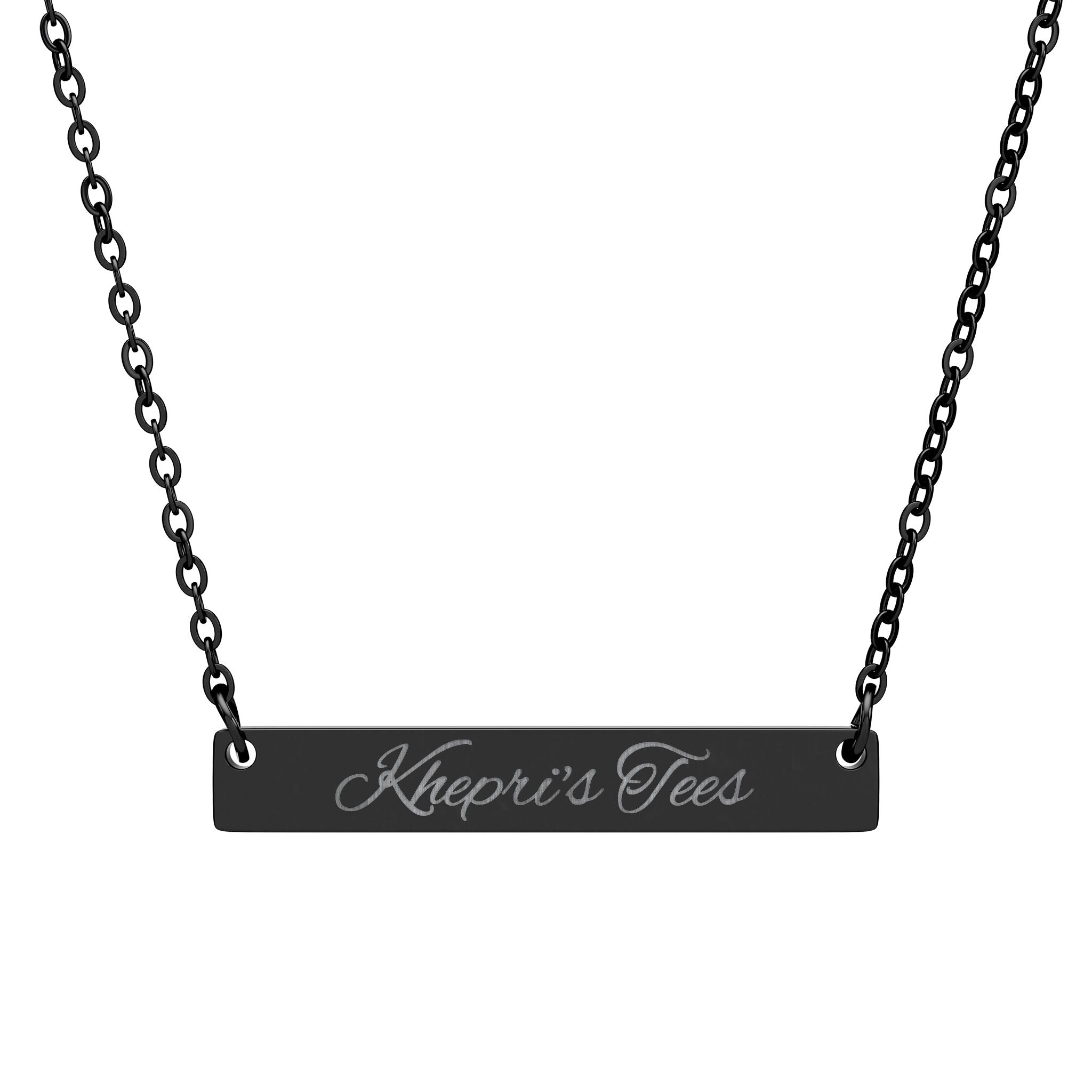 Khepri's Tees-Engraved Bar Necklace