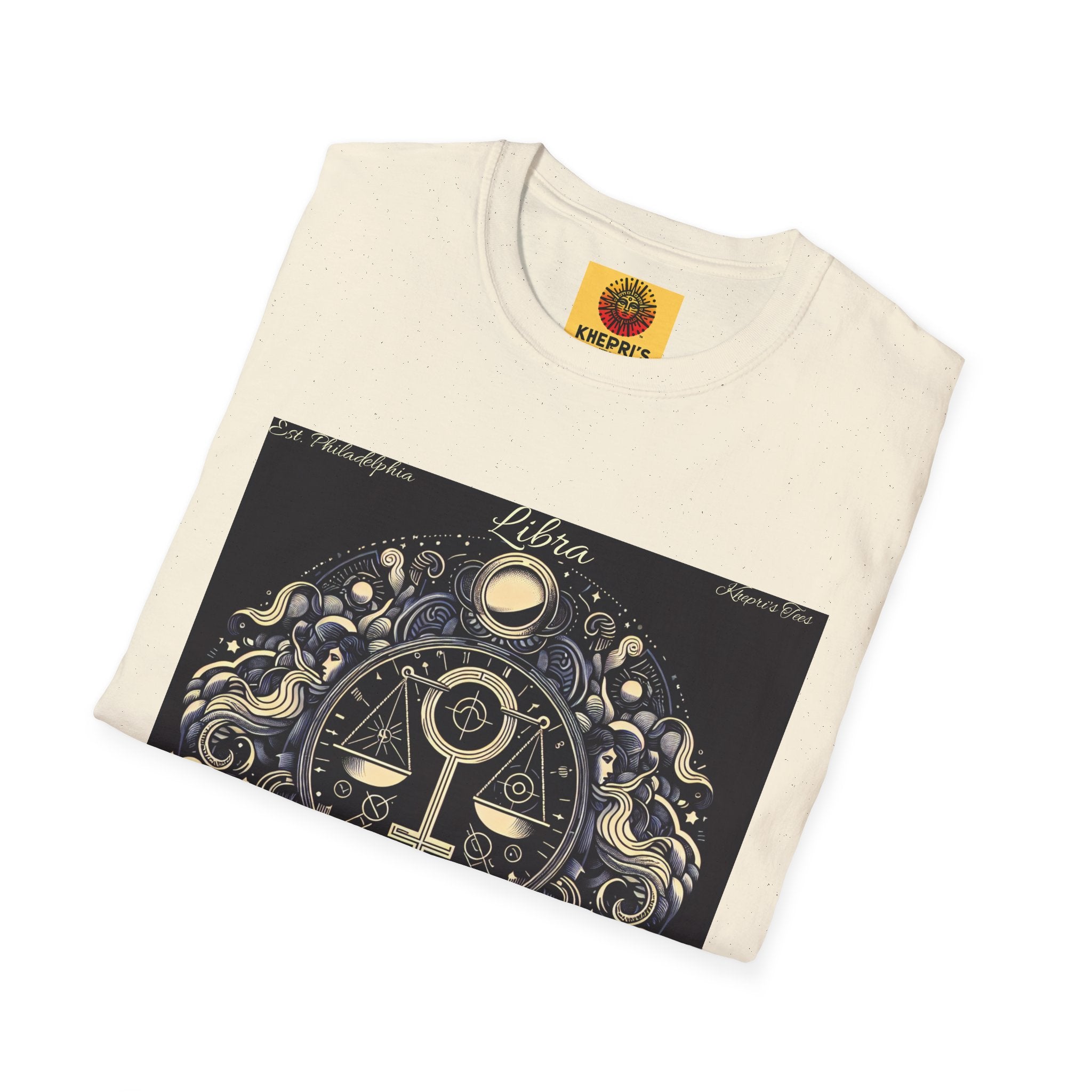 Libra Mystical Balance Unisex T-Shirt, Gift for Spirituals, Relaxed Fit, Ideal for Meditation, Personal Reminder, Personal Growth, Unisex Apparel