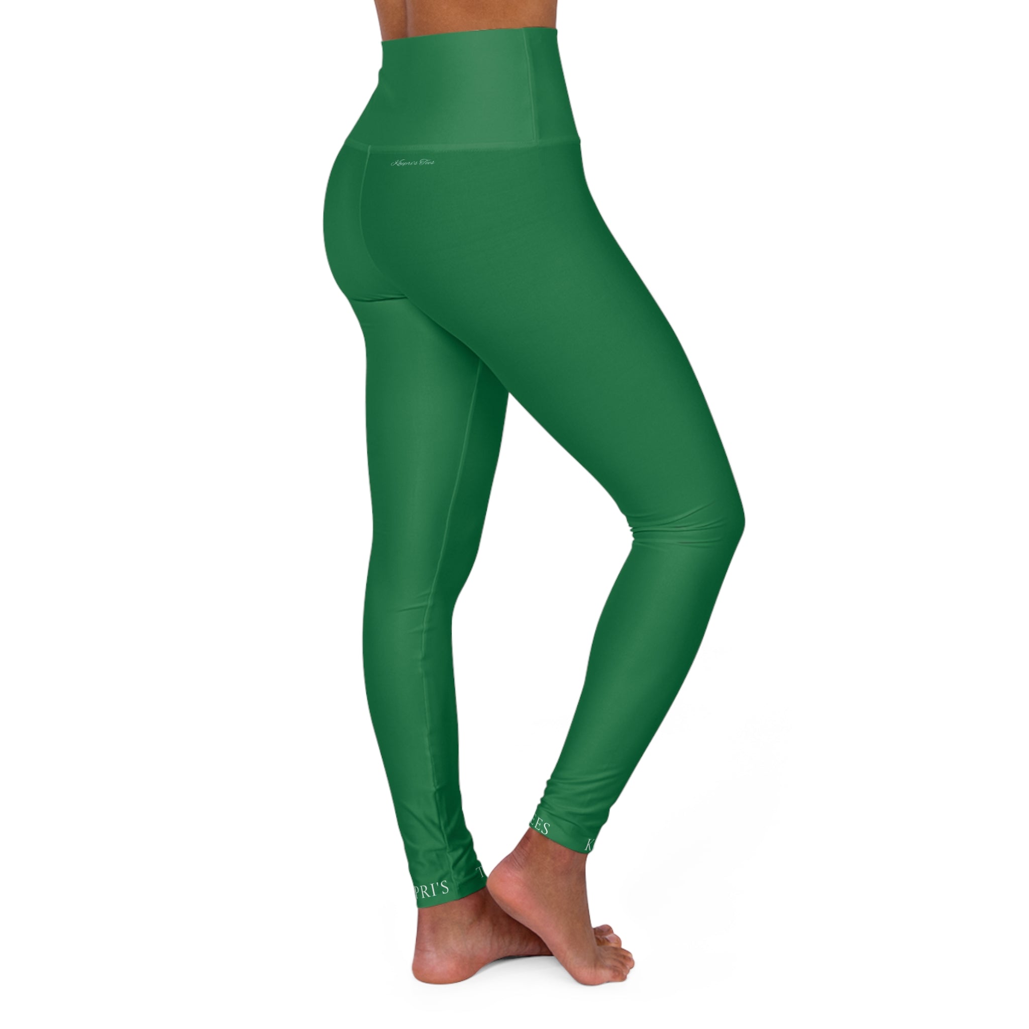 Green High Waisted Khepri'sTees Yoga Leggings | Stylish Workout Leggings, Fitness Apparel, Athleisure Wear, Gym Clothes, Comfortable Activewear