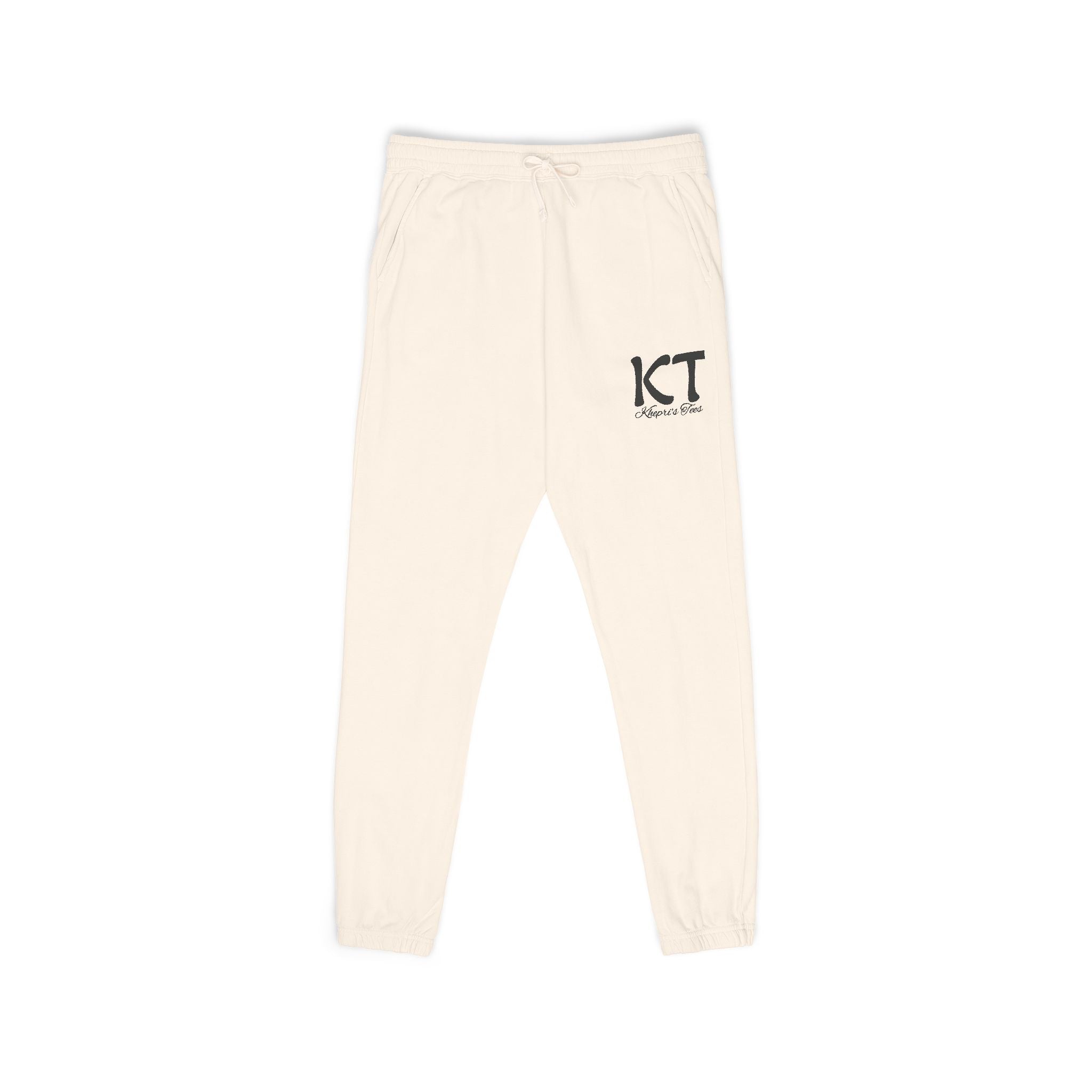 (Black) Comfy Fleece KT Sweatpants for Everyone - Cozy Loungewear, Perfect for Relaxing, Gifts, Travel, Indoor Wear, Khepri's Tees Fashion Pants