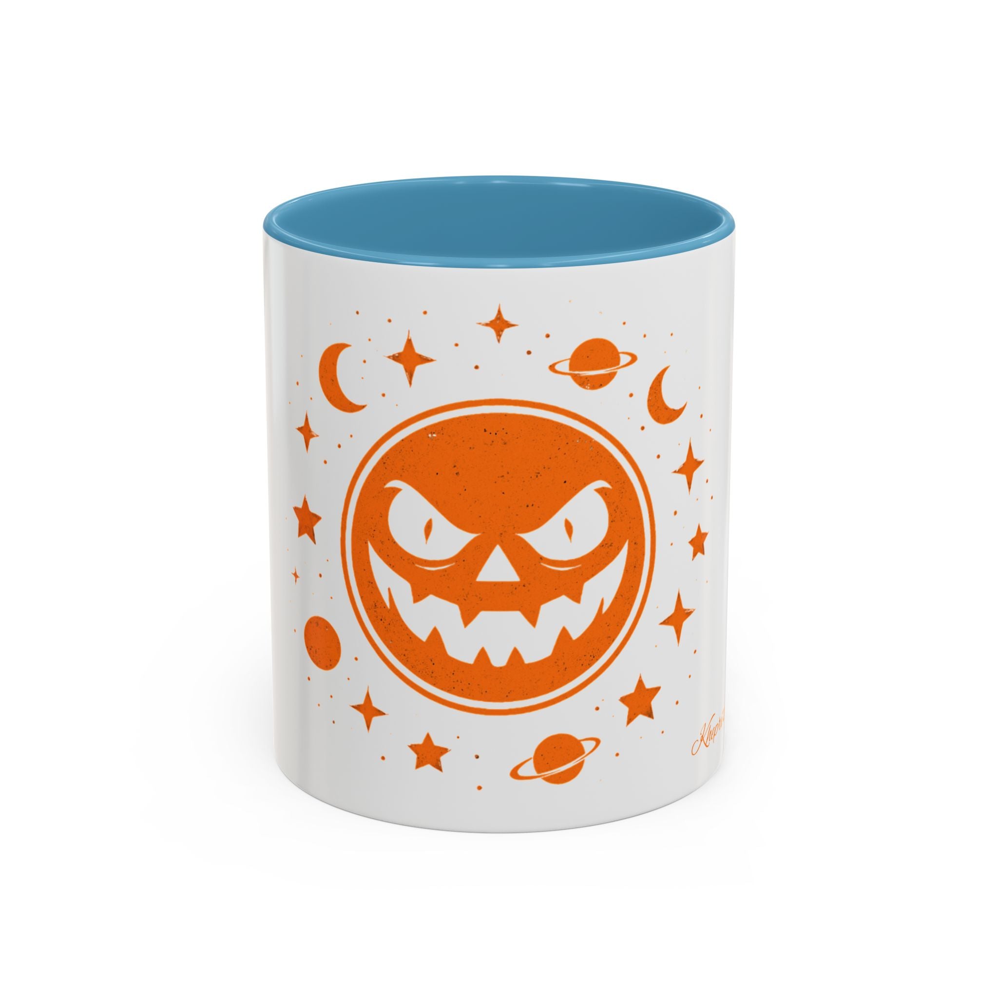 Cosmic Grin Coffee Mug - Fun Space Design, Halloween Gift, Unique Ceramic Mug, Sci-Fi Lover's Drinkware, Planetary Decor