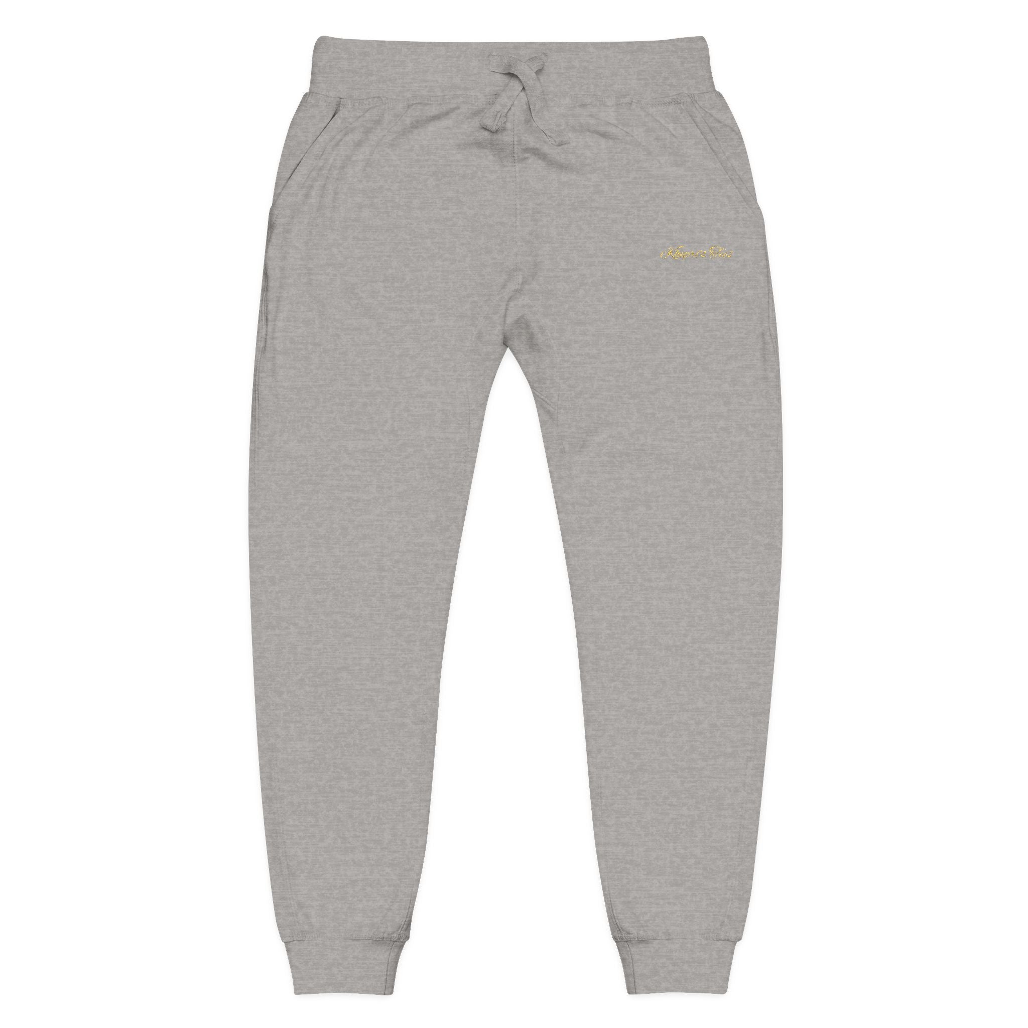 Cozy Unisex Fleece Sweatpants with Embroidery, Perfect for Lounging, Outdoor Activities, Gift for Him/Her, Personalized Relaxation Wear