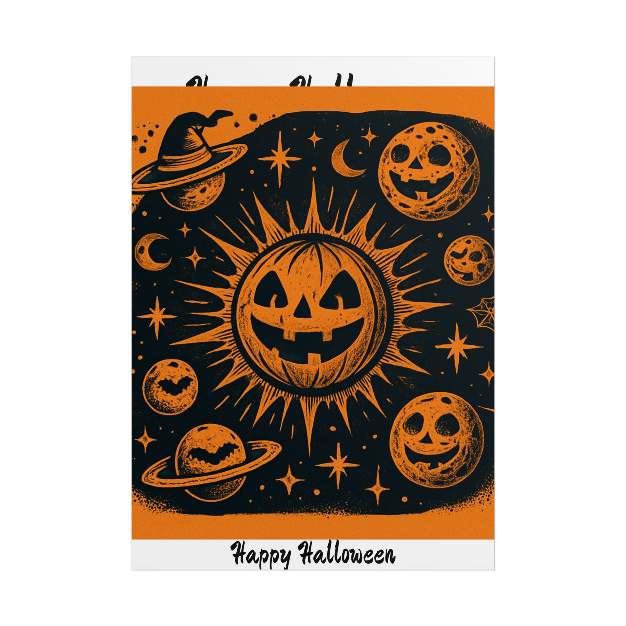 Sun & Friends- Halloween Rolled Poster, Spooky Wall Art, Fall Decor, Trick or Treat Print, Jack-o'-Lantern Home Decor