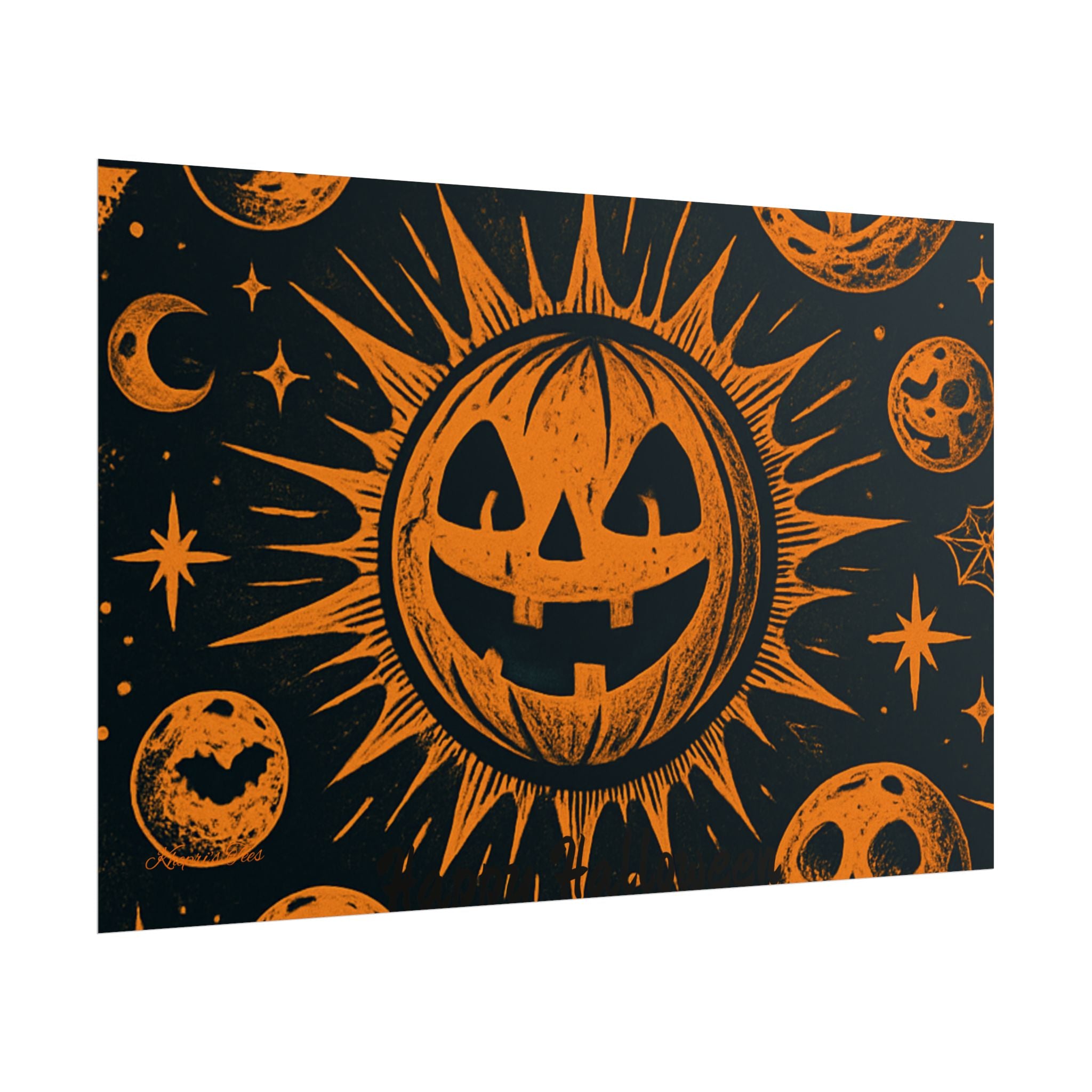 Sun & Friends- Halloween Rolled Poster, Spooky Wall Art, Fall Decor, Trick or Treat Print, Jack-o'-Lantern Home Decor