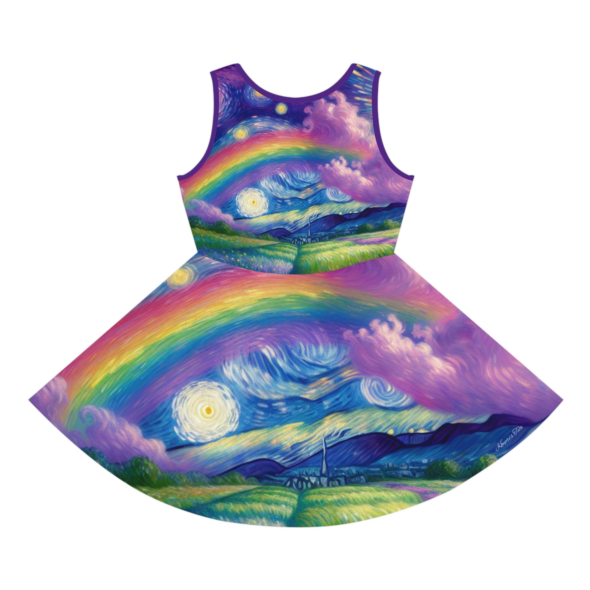 Girls' Sundress — Sunny Day—Van Gogh Inspired Print