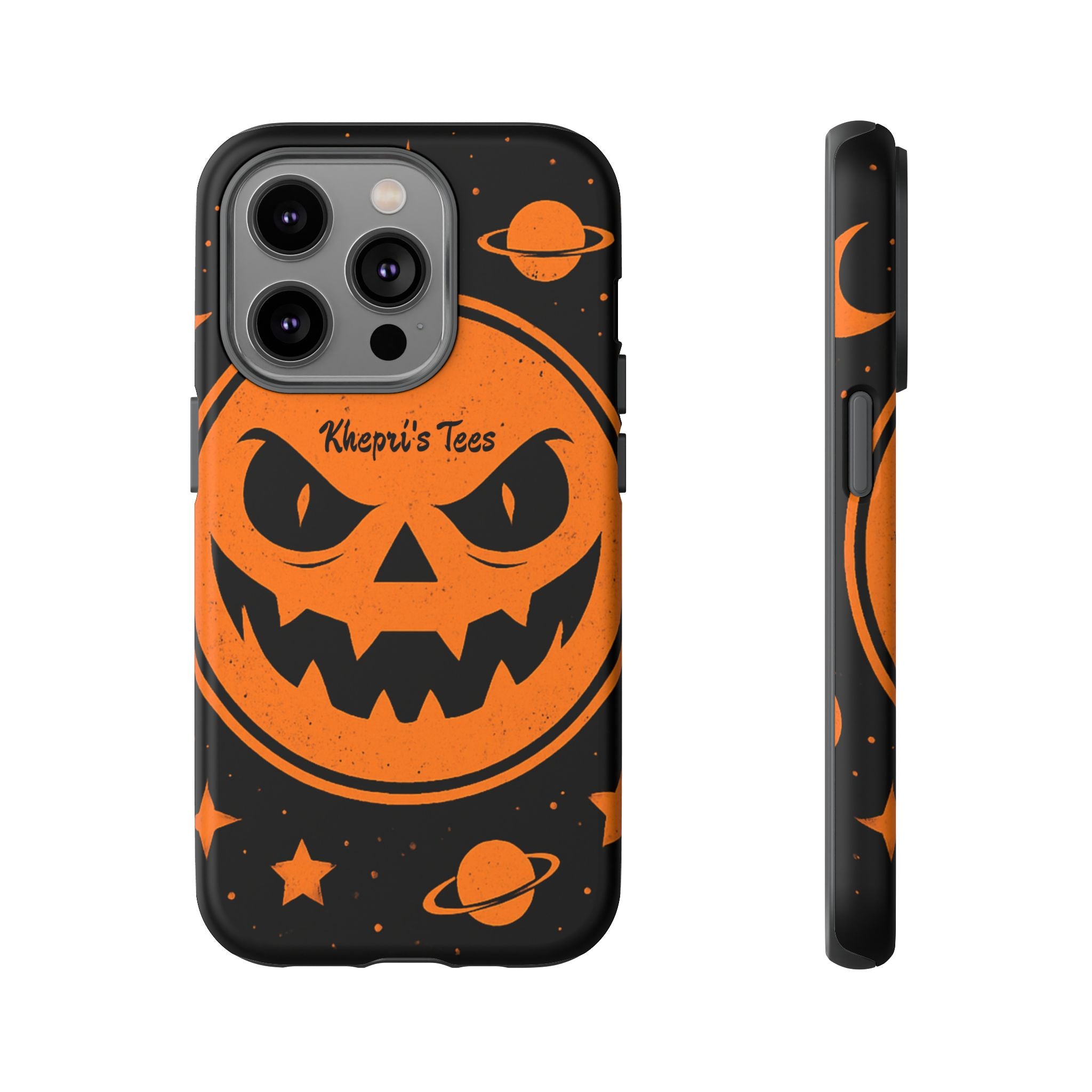 Halloween Monster Sun Phone Case, Spooky Cell Phone Cover, Tough Case for Halloween Lovers, Galaxy Print Phone Accessory, Kids & Adults Gift