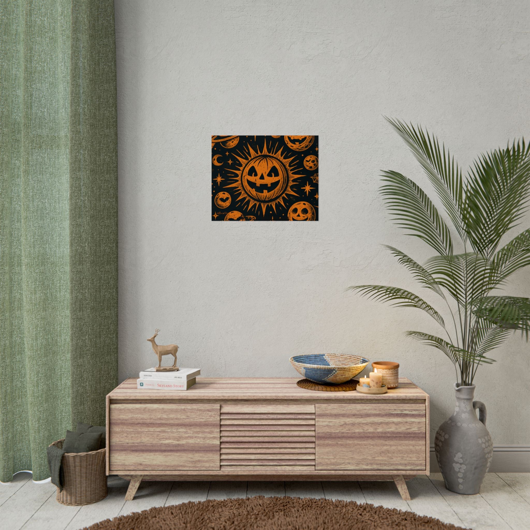 Sun & Friends- Halloween Rolled Poster, Spooky Wall Art, Fall Decor, Trick or Treat Print, Jack-o'-Lantern Home Decor