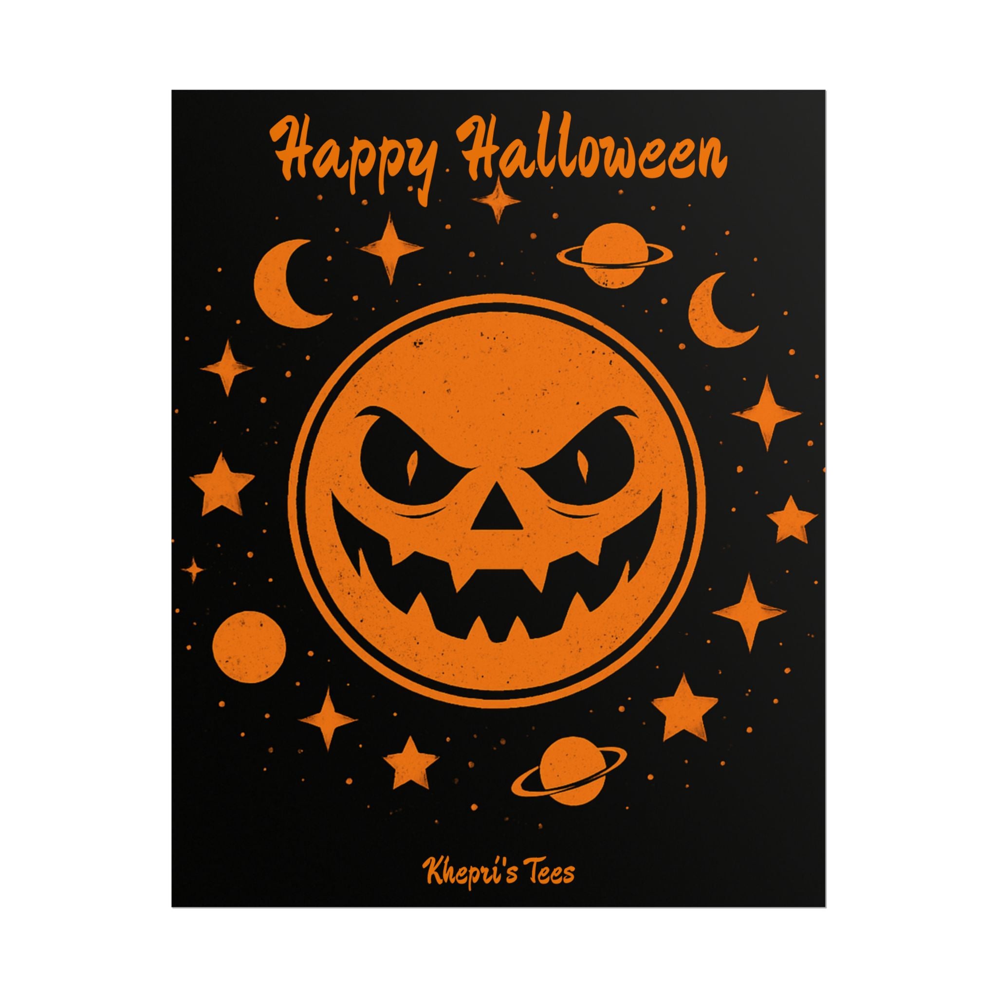 Halloween Rolled Poster, Spooky Wall Art, Fall Decor, Trick or Treat Print, Jack-o'-Lantern Home Decor