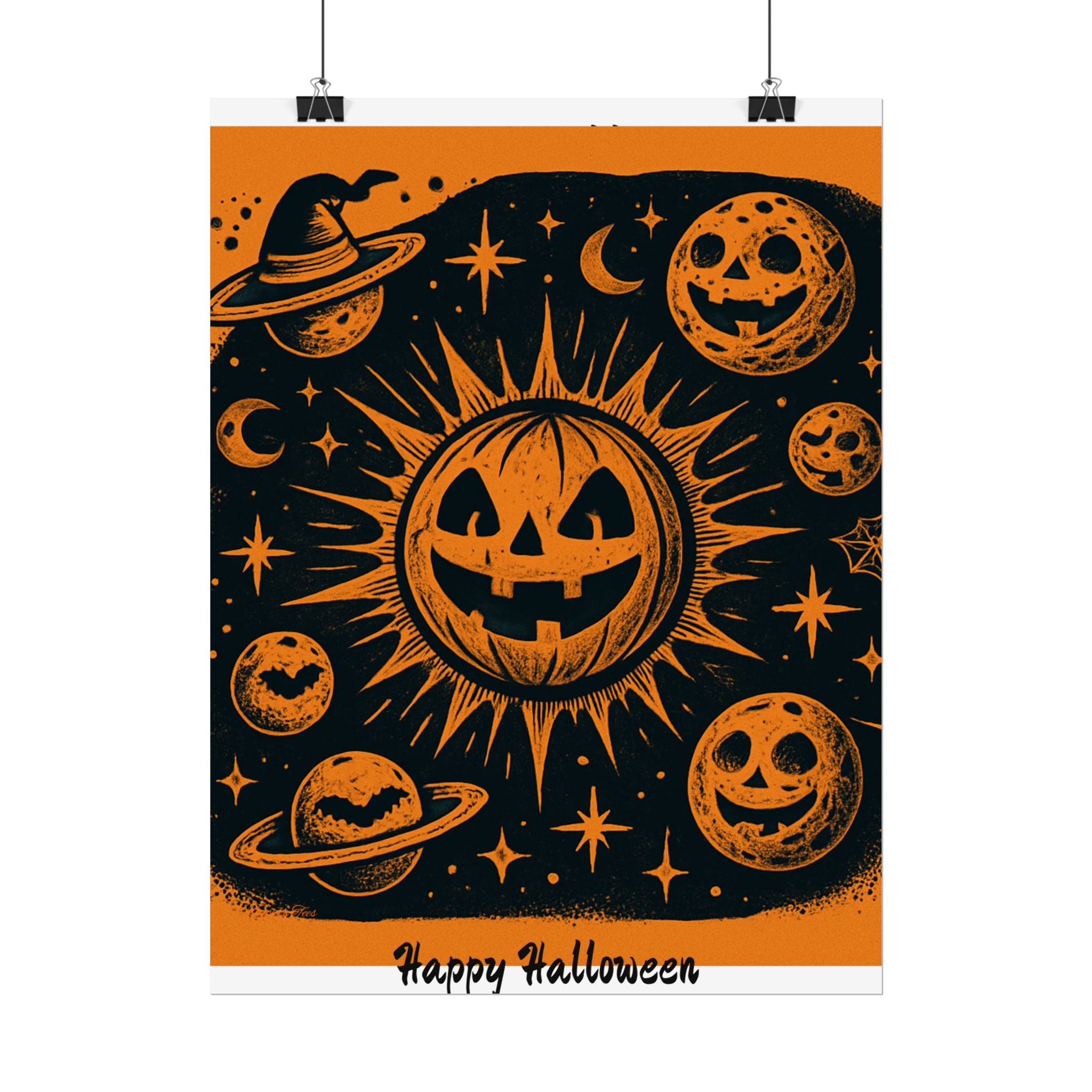 Sun & Friends- Halloween Rolled Poster, Spooky Wall Art, Fall Decor, Trick or Treat Print, Jack-o'-Lantern Home Decor