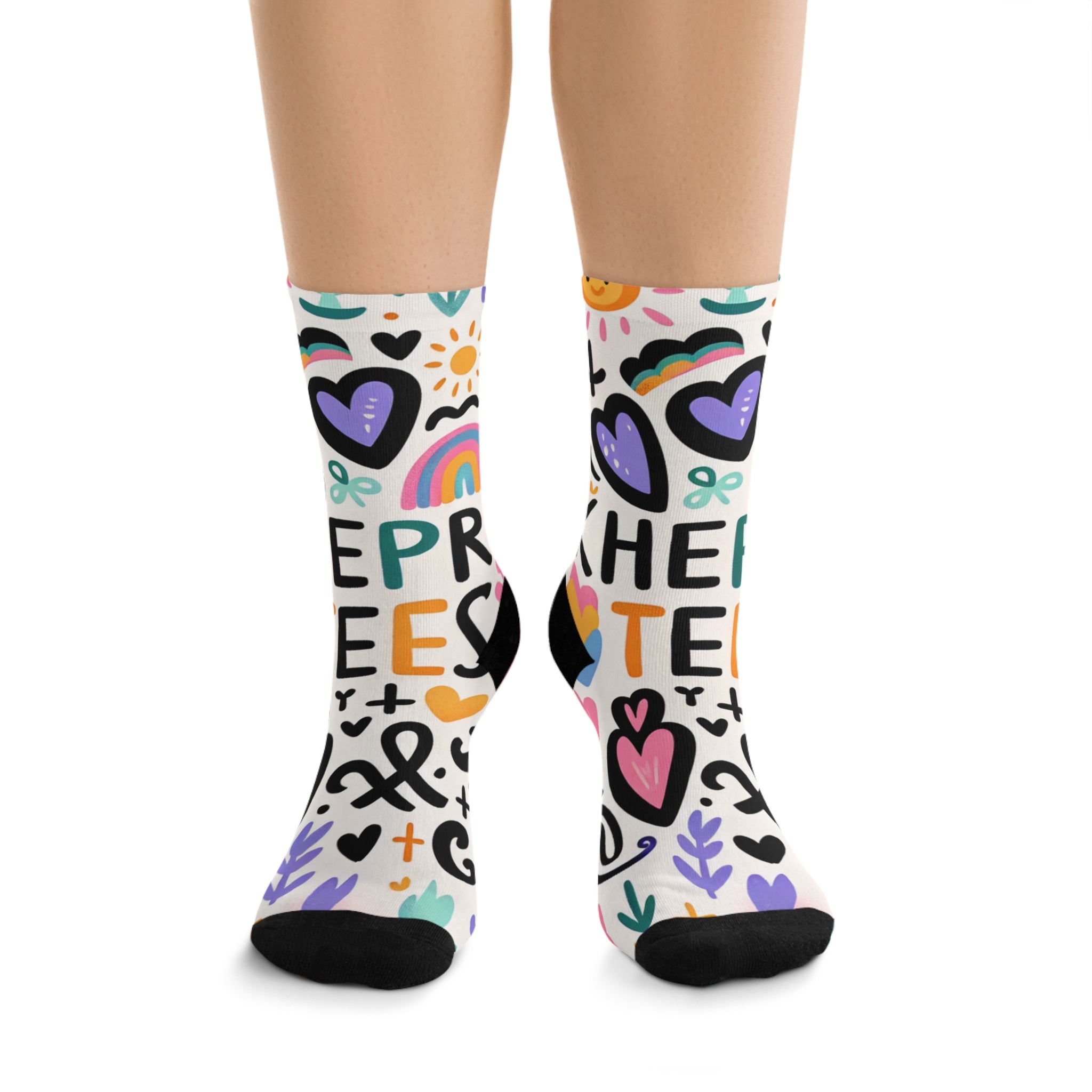 Colorful Girly Poly Socks - Eco-Friendly Gift, Fun Daily Wear, Sustainable Fashion, Cute Accessories, Perfect for Any Occasion