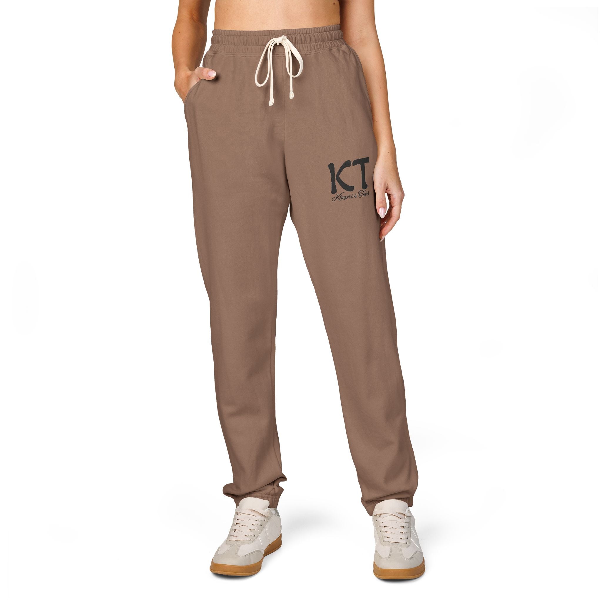 (Black) Comfy Fleece KT Sweatpants for Everyone - Cozy Loungewear, Perfect for Relaxing, Gifts, Travel, Indoor Wear, Khepri's Tees Fashion Pants