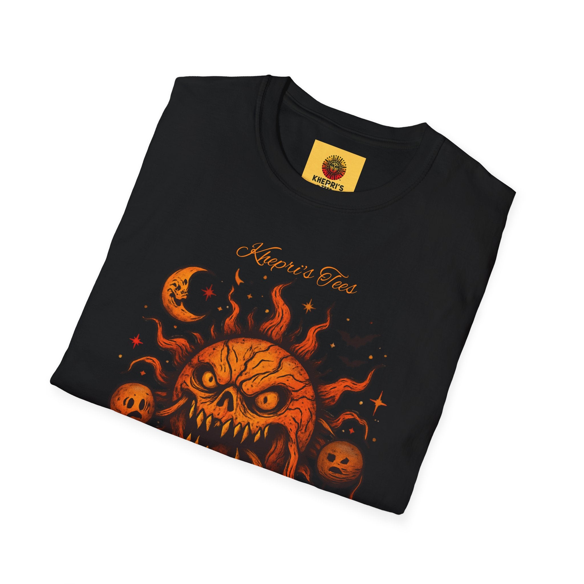 Spooky Sun Graphic T-Shirt, Halloween Shirt, Unisex Softstyle Tee, Autumn Fashion, Trendy Graphic Tee