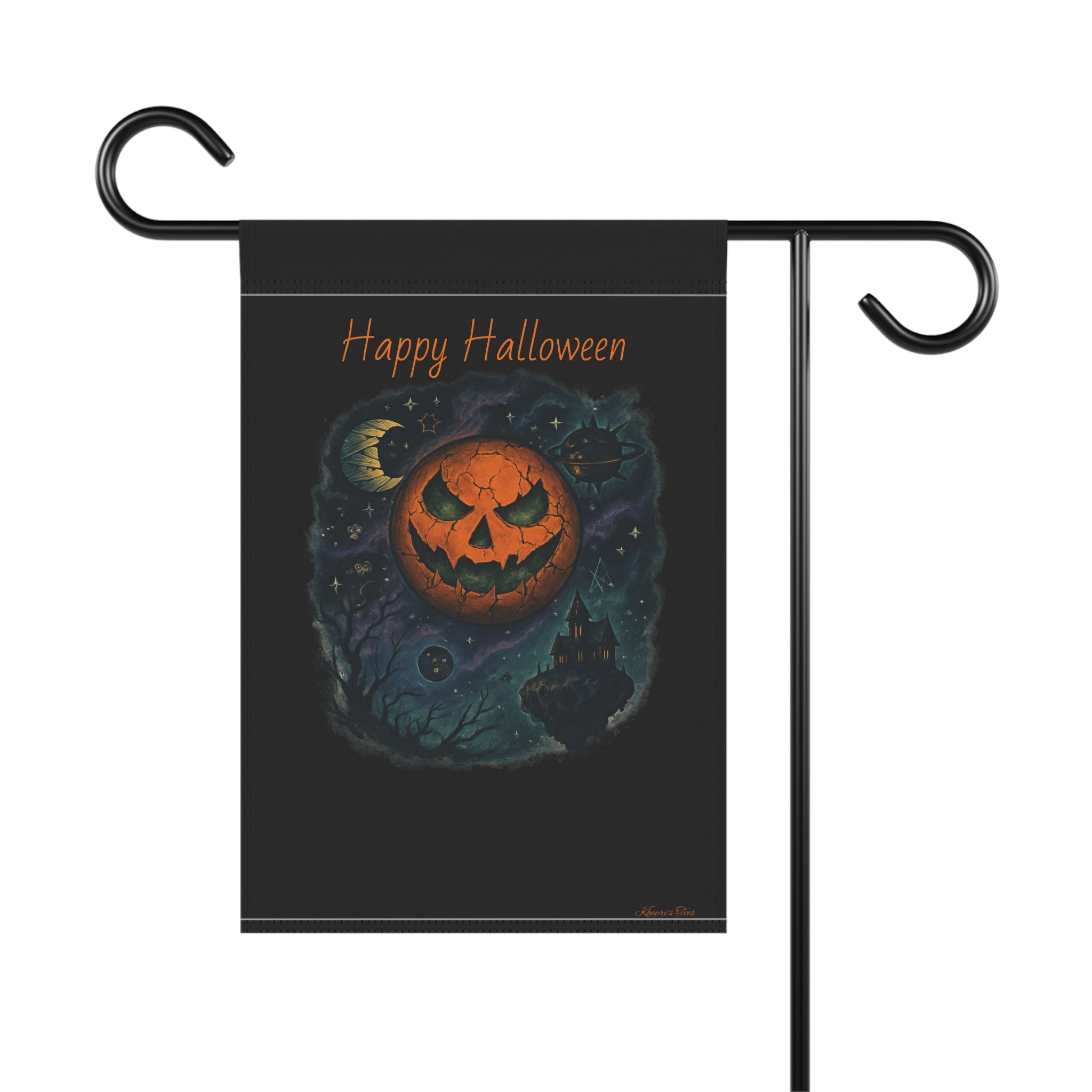 Pumpkin Sun, Mummy Moon-Halloween Garden Banner, Spooky Sun, Outdoor Decor, Happy Halloween Flag, Fall Decorations, Garden Stake, Seasonal Yard Art
