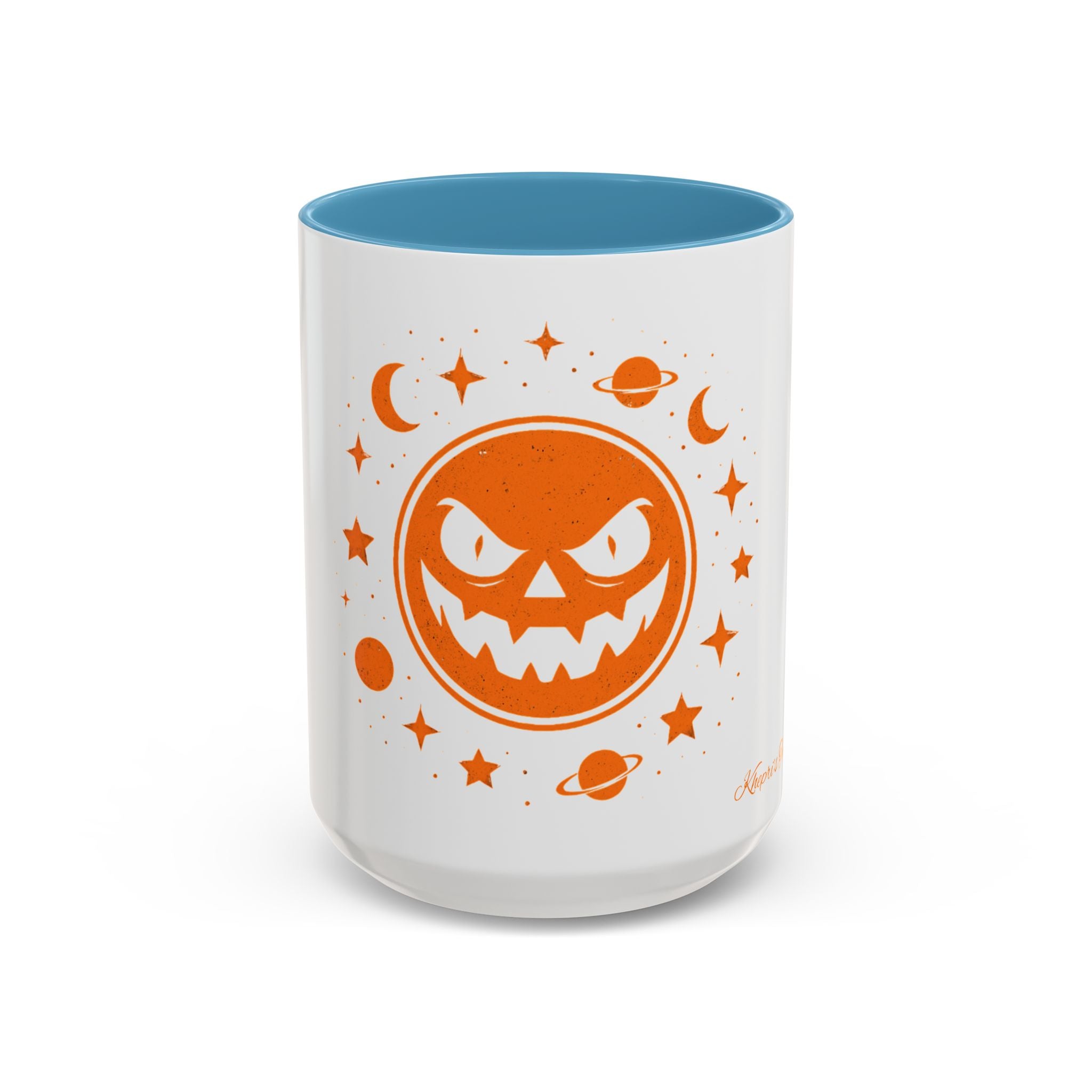 Cosmic Grin Coffee Mug - Fun Space Design, Halloween Gift, Unique Ceramic Mug, Sci-Fi Lover's Drinkware, Planetary Decor