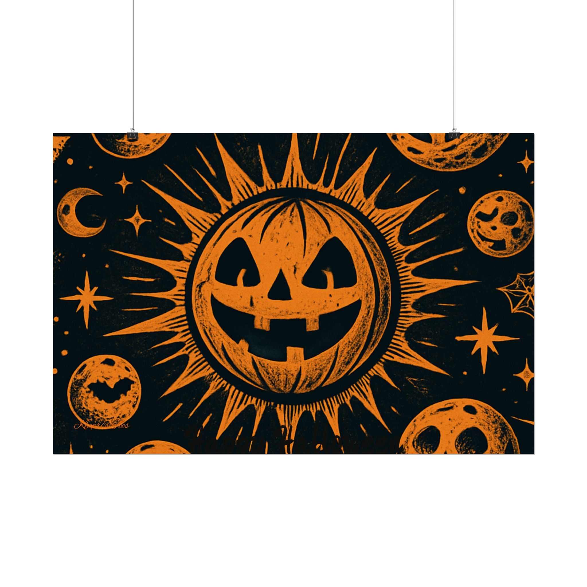 Sun & Friends- Halloween Rolled Poster, Spooky Wall Art, Fall Decor, Trick or Treat Print, Jack-o'-Lantern Home Decor