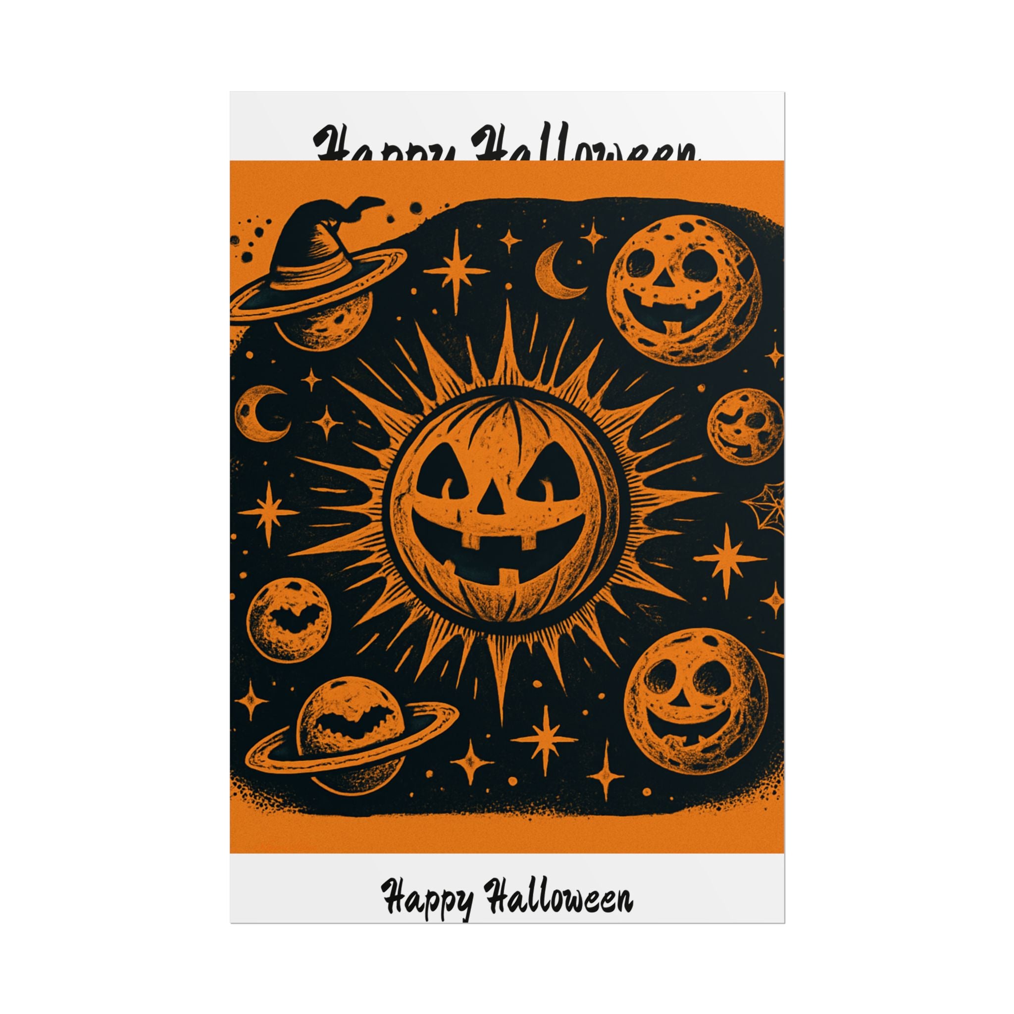 Sun & Friends- Halloween Rolled Poster, Spooky Wall Art, Fall Decor, Trick or Treat Print, Jack-o'-Lantern Home Decor