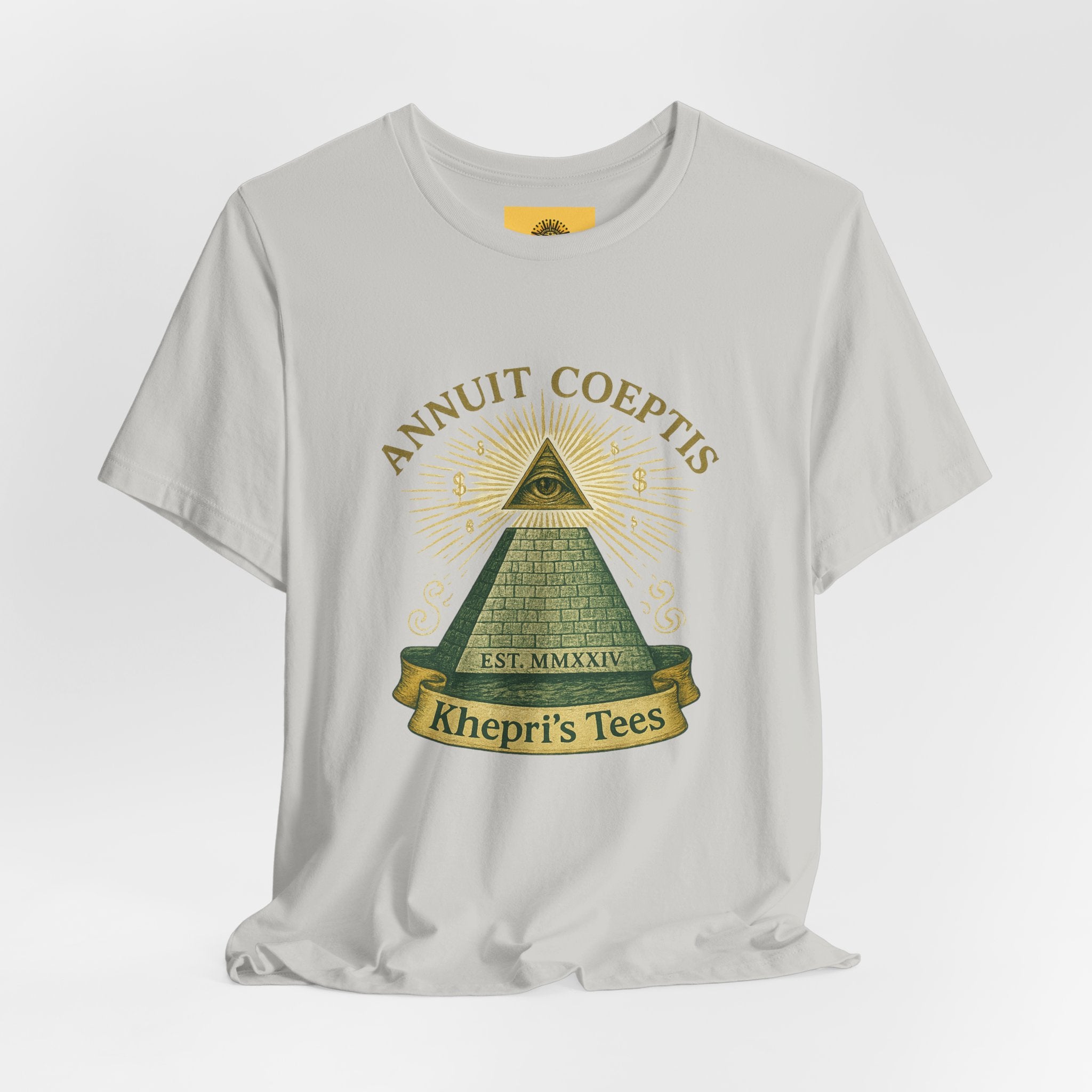 Sun God Money Graphic Tee — Dollar Bill Inspired Design