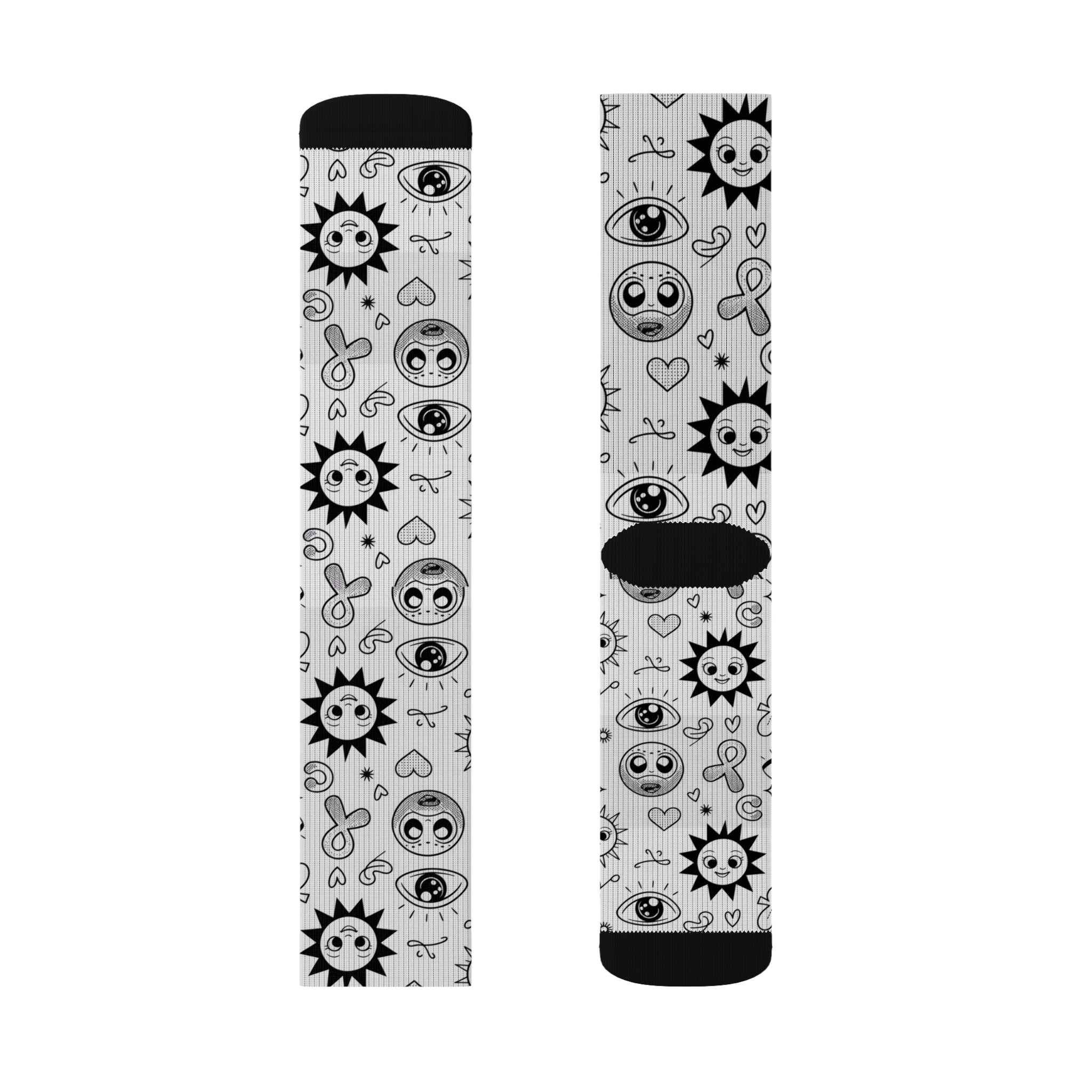 Sun & Eye Sublimation Socks, Unique Patterned Crew Socks for Cozy Vibes, Gift for Friends, Funky Fashion Accessory, Perfect for All [...]