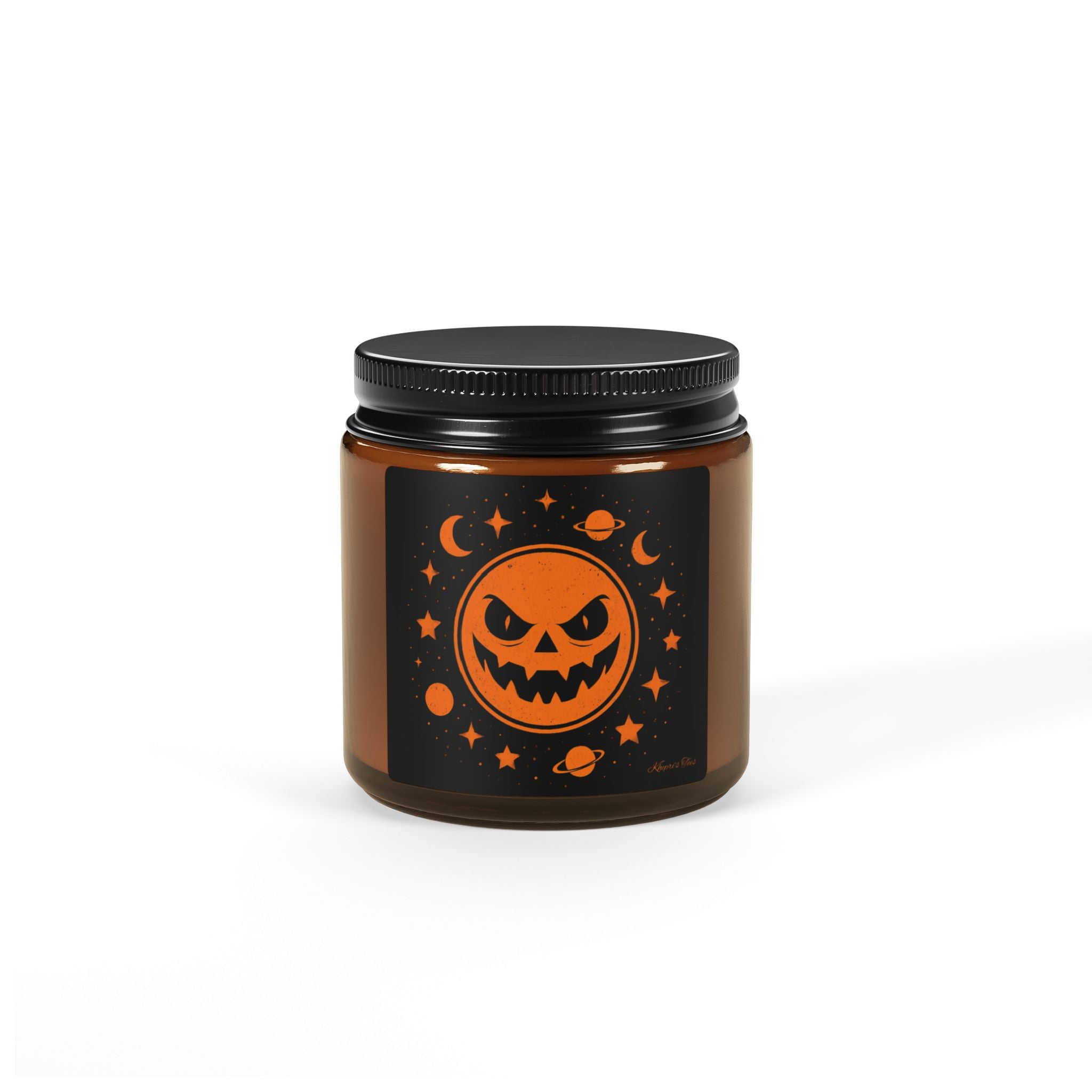 Halloween Pumpkin Scented Soy Candle, Khepri's Tees, Autumn Decor, Cozy Home Fragrance, Spooky Gift, Fall Celebration