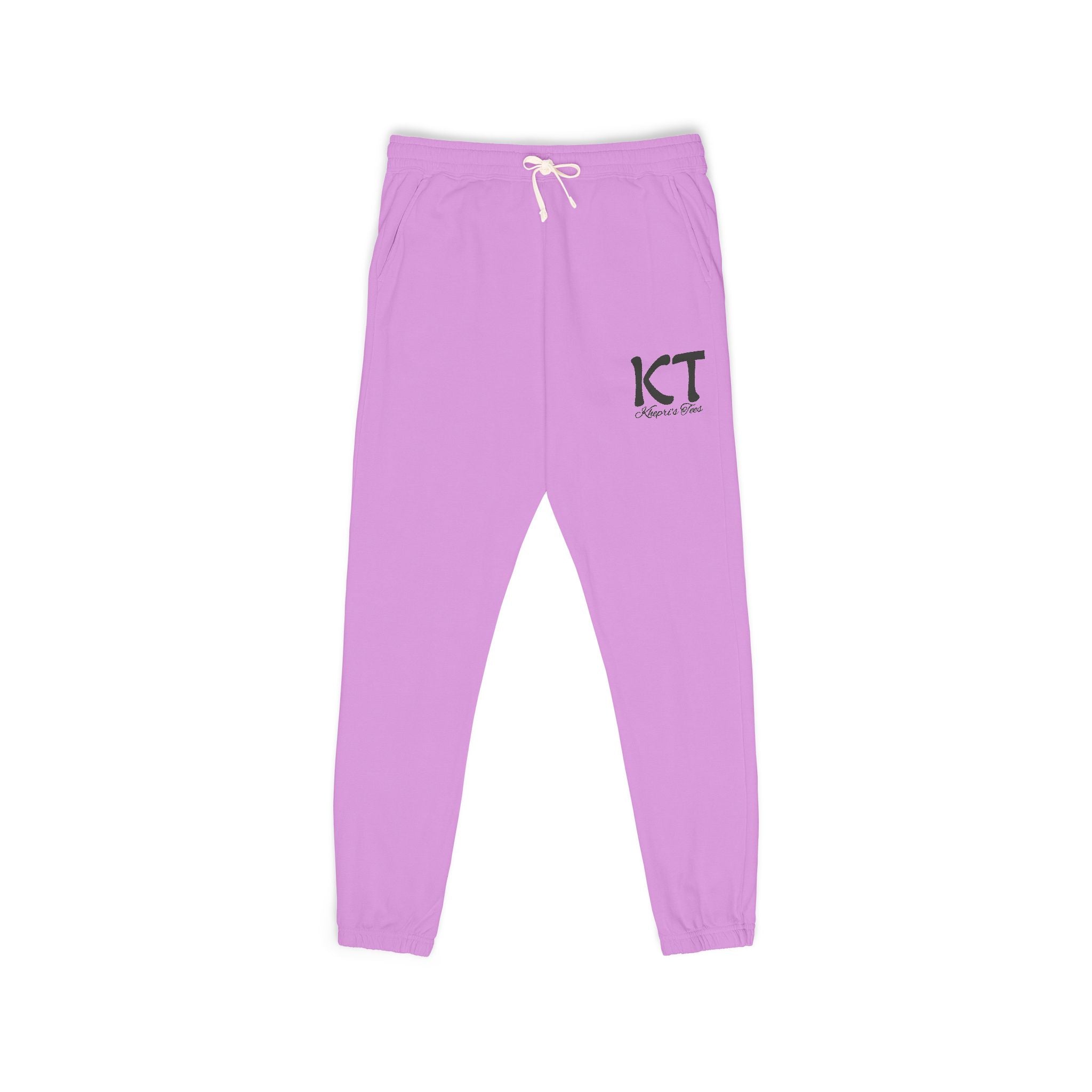 (Black) Comfy Fleece KT Sweatpants for Everyone - Cozy Loungewear, Perfect for Relaxing, Gifts, Travel, Indoor Wear, Khepri's Tees Fashion Pants