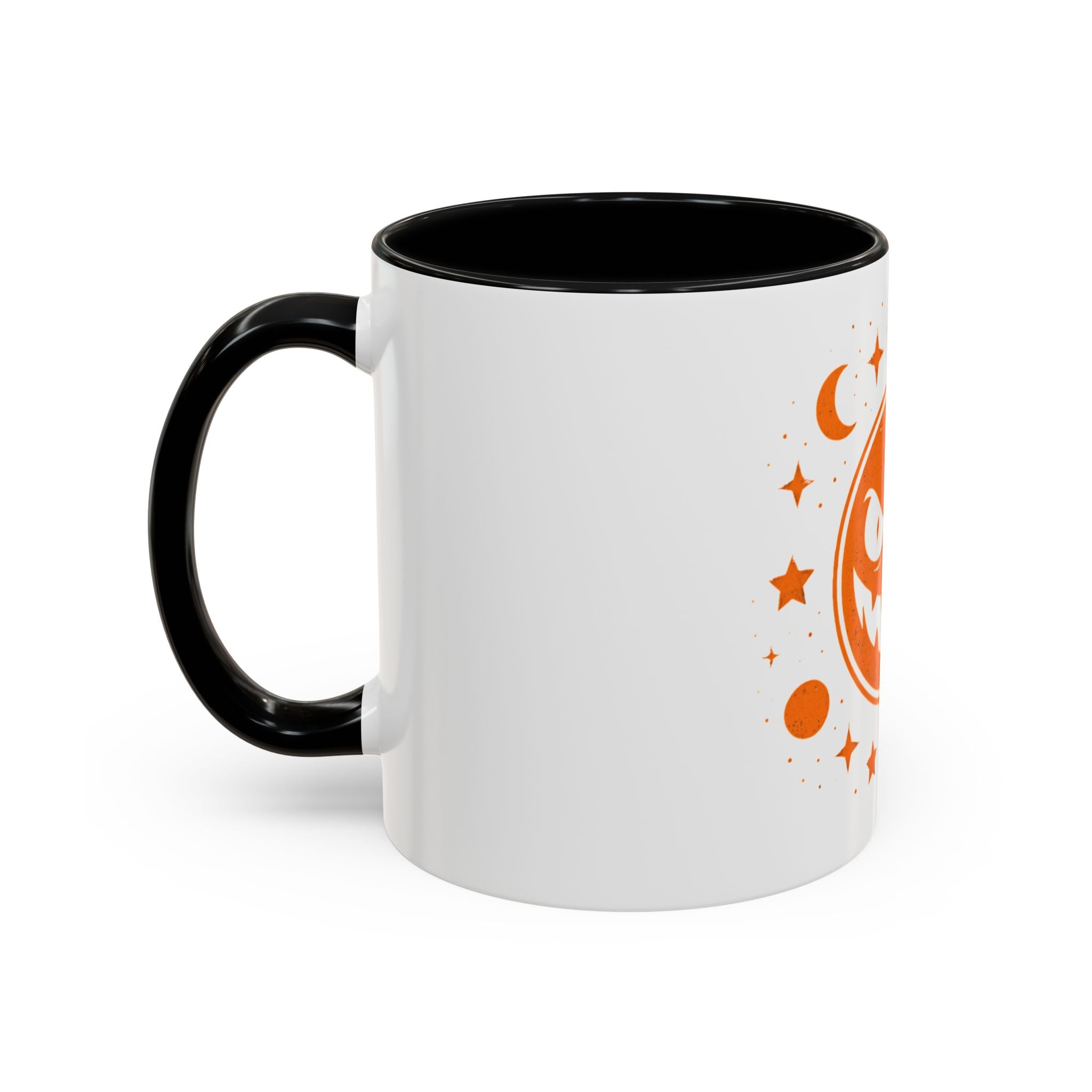 Cosmic Grin Coffee Mug - Fun Space Design, Halloween Gift, Unique Ceramic Mug, Sci-Fi Lover's Drinkware, Planetary Decor