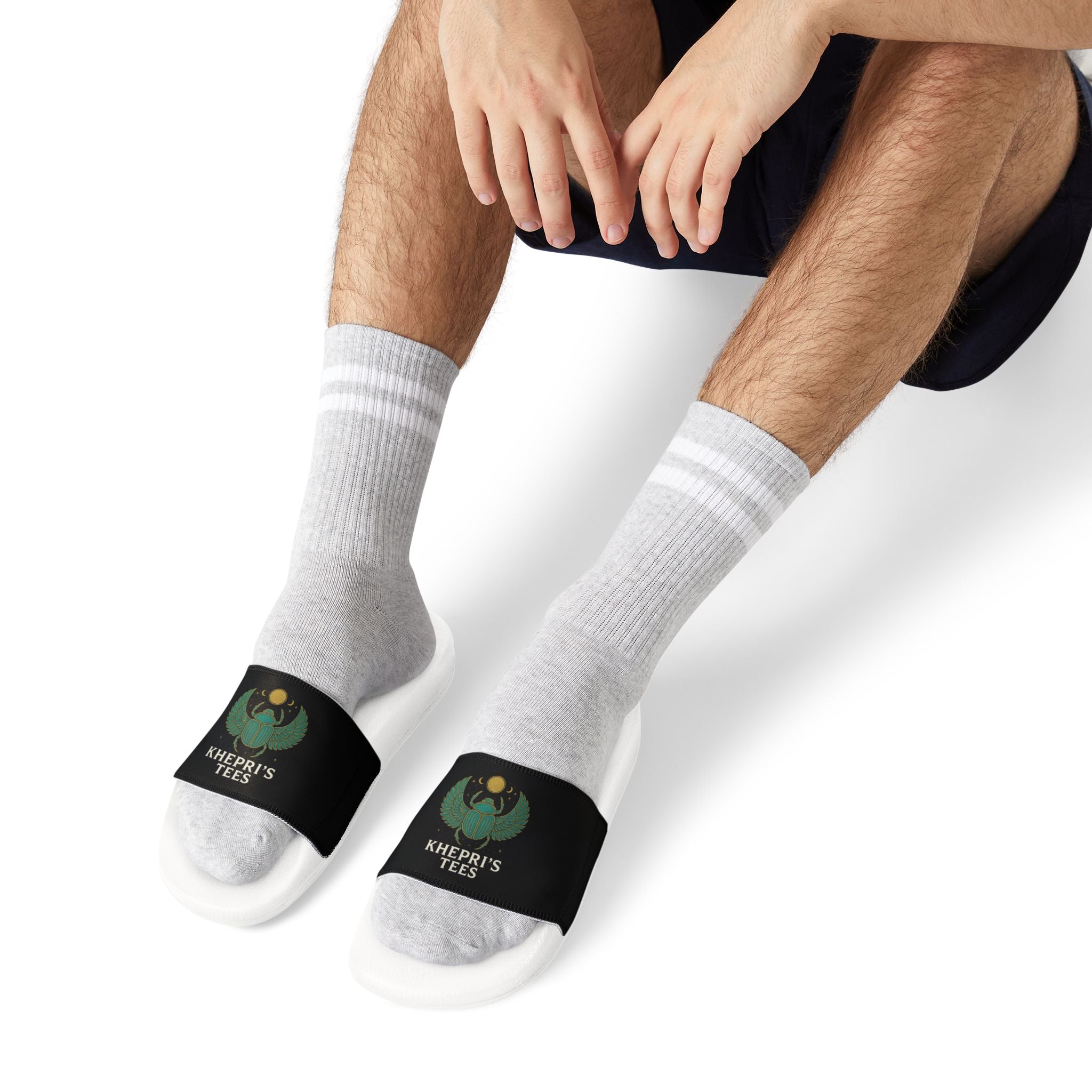 Khepri's Tees Slides (BLK)— Beach, Pool, Walking Slides for Errands & Relaxing