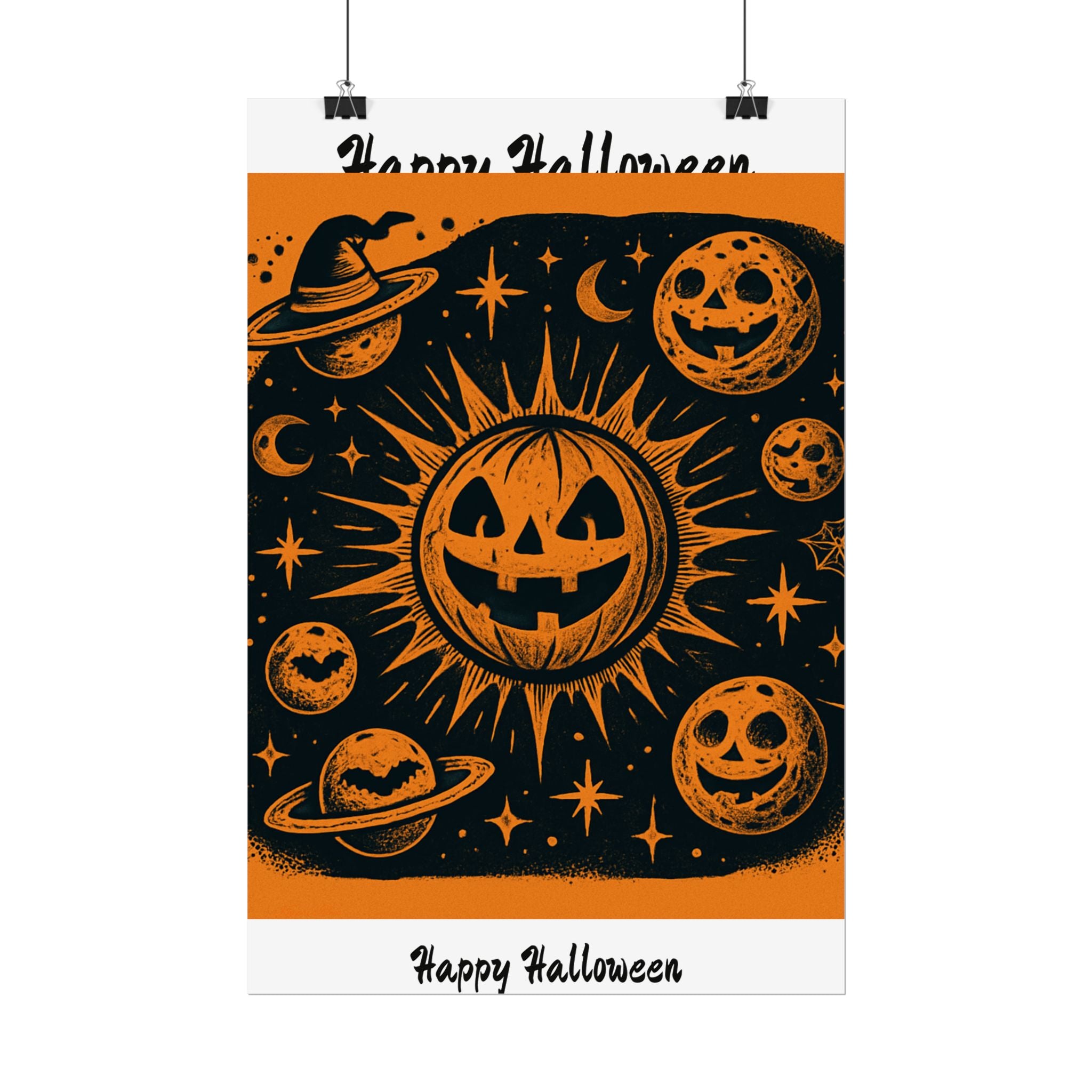 Sun & Friends- Halloween Rolled Poster, Spooky Wall Art, Fall Decor, Trick or Treat Print, Jack-o'-Lantern Home Decor