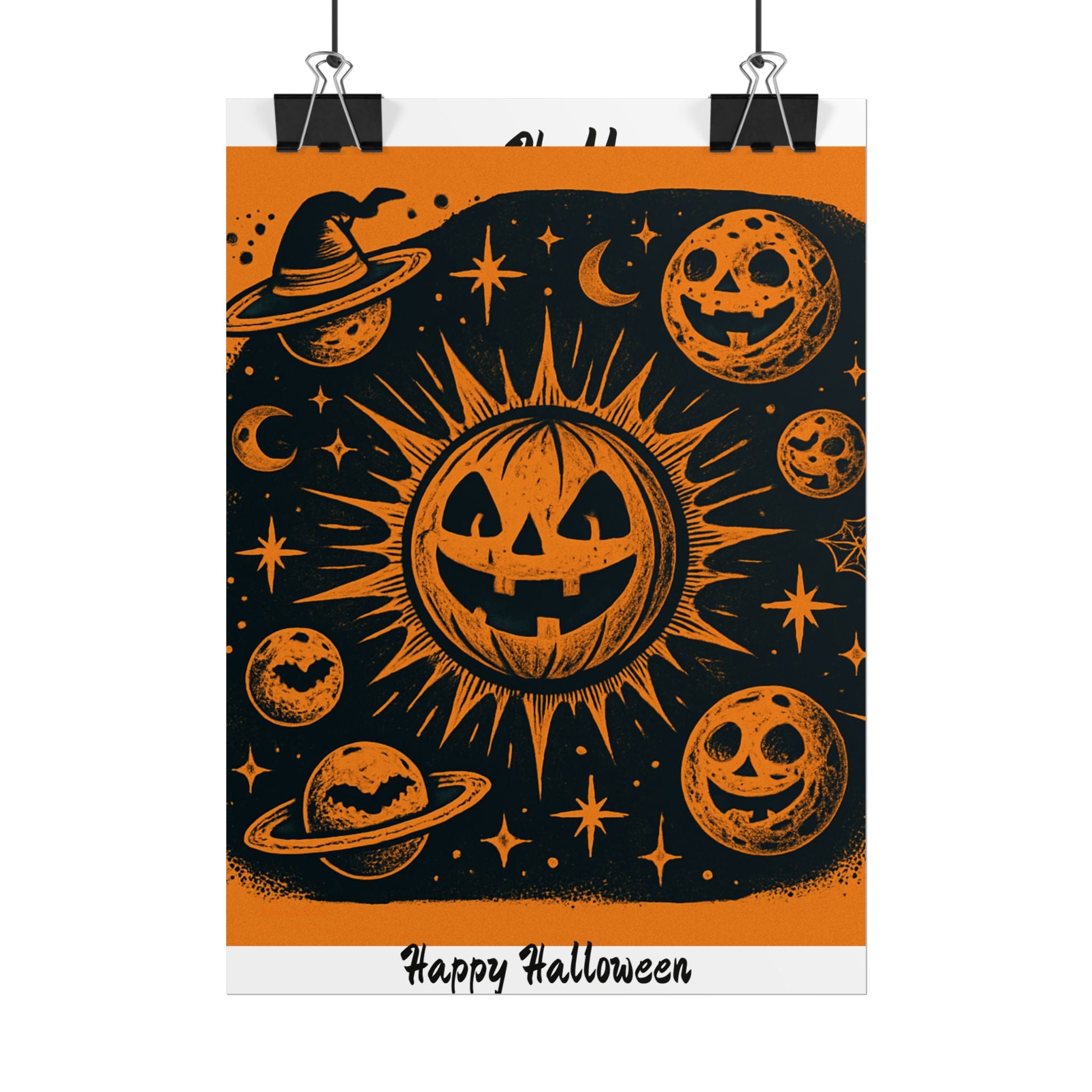 Sun & Friends- Halloween Rolled Poster, Spooky Wall Art, Fall Decor, Trick or Treat Print, Jack-o'-Lantern Home Decor