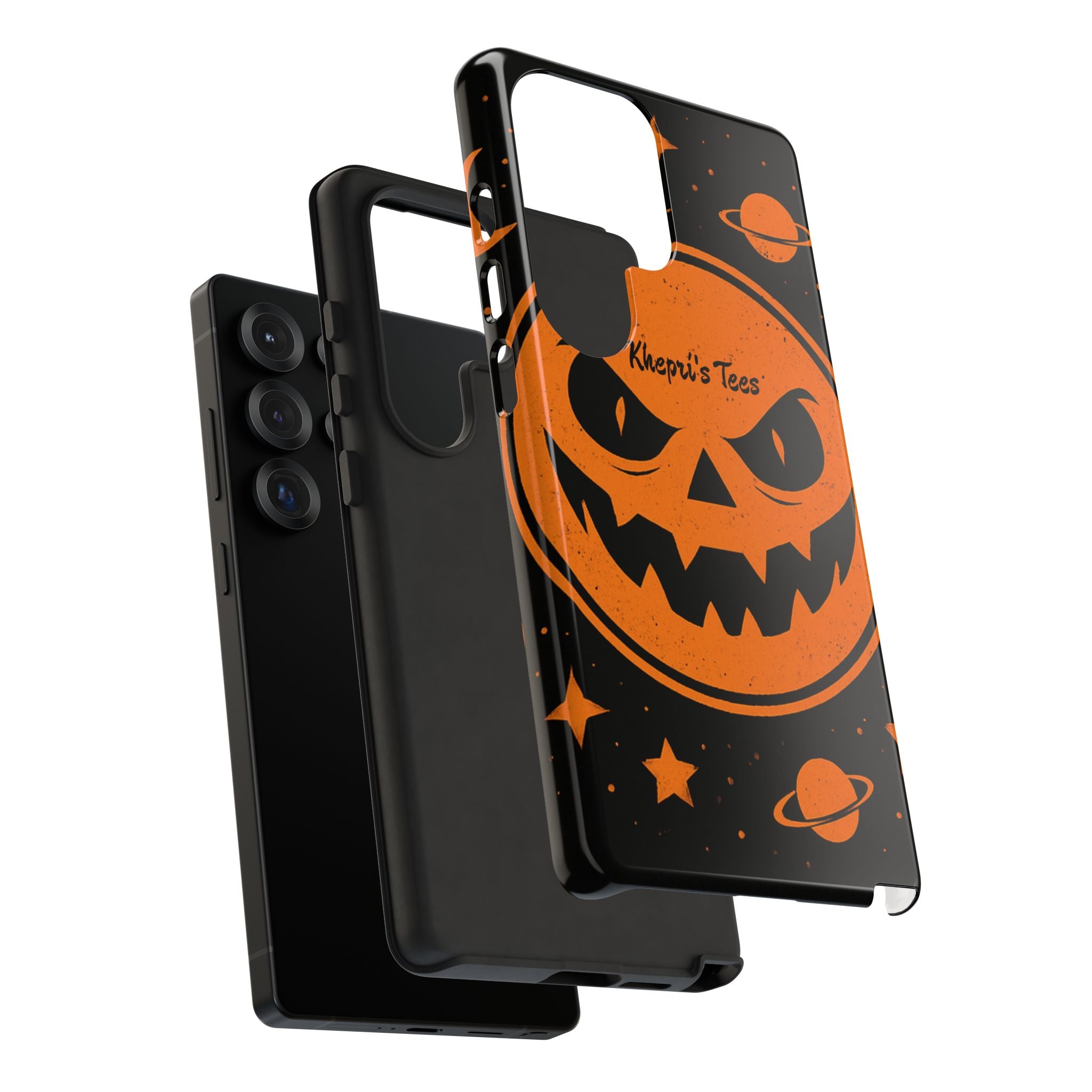 Halloween Monster Sun Phone Case, Spooky Cell Phone Cover, Tough Case for Halloween Lovers, Galaxy Print Phone Accessory, Kids & Adults Gift