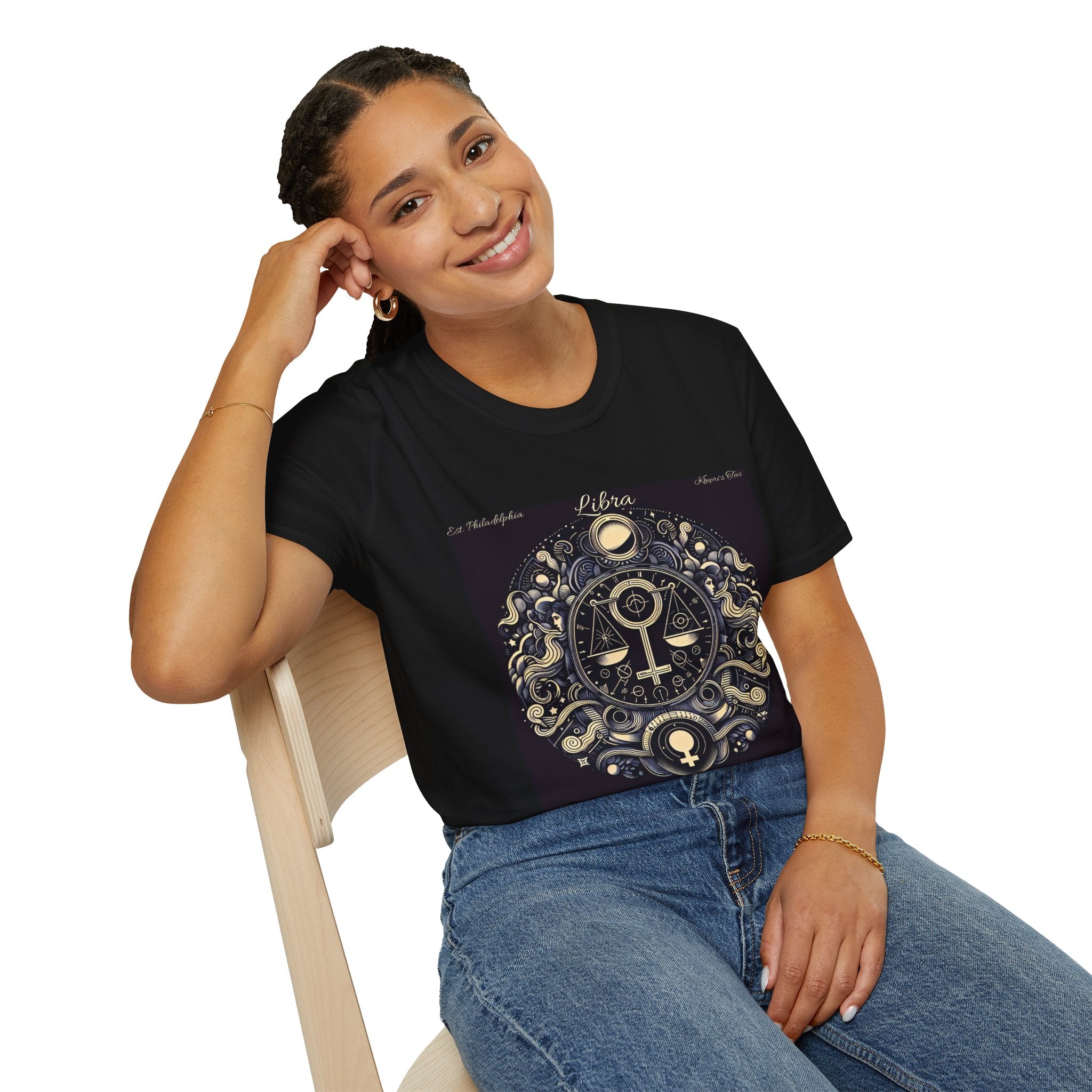 Libra Mystical Balance Unisex T-Shirt, Gift for Spirituals, Relaxed Fit, Ideal for Meditation, Personal Reminder, Personal Growth, Unisex Apparel