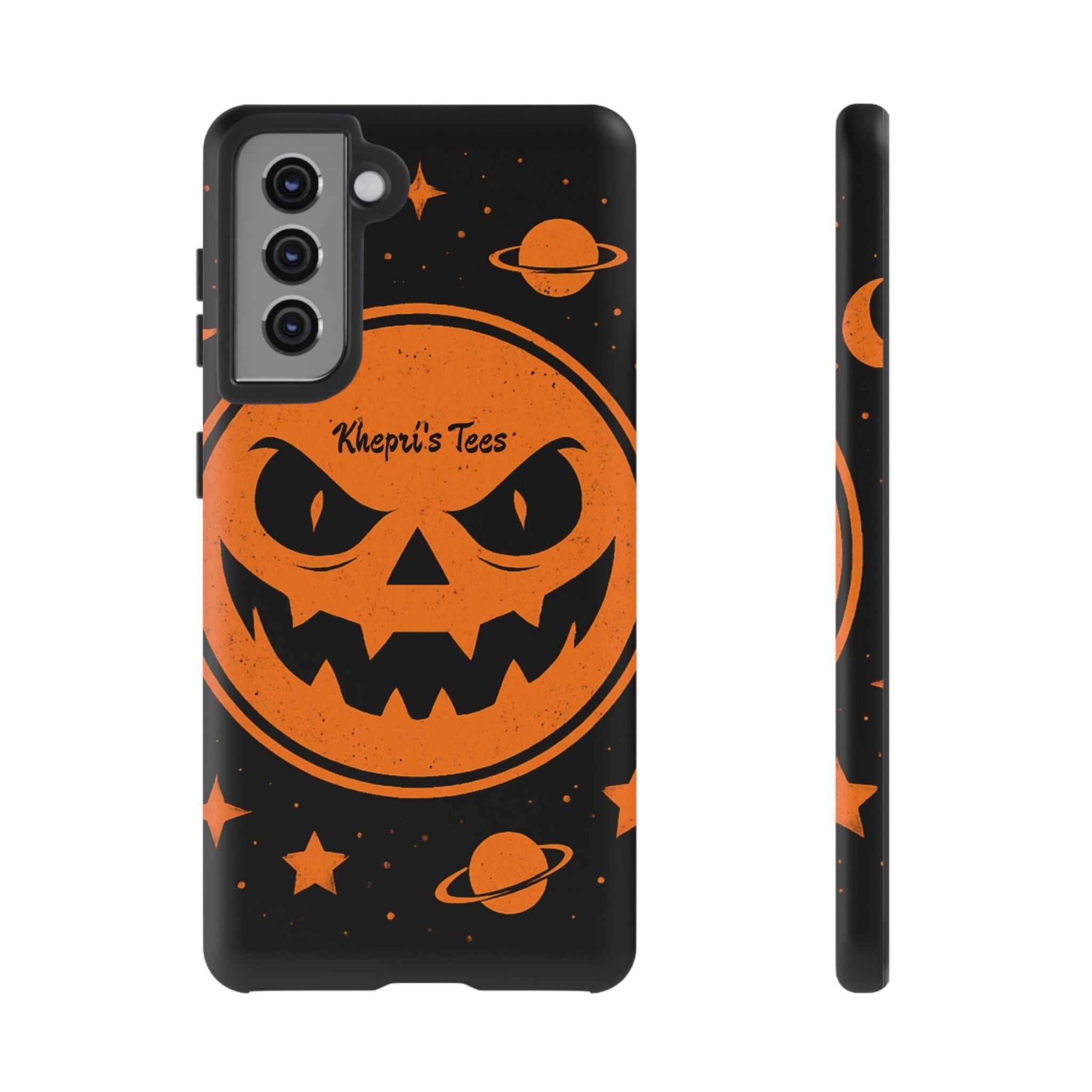 Halloween Monster Sun Phone Case, Spooky Cell Phone Cover, Tough Case for Halloween Lovers, Galaxy Print Phone Accessory, Kids & Adults Gift