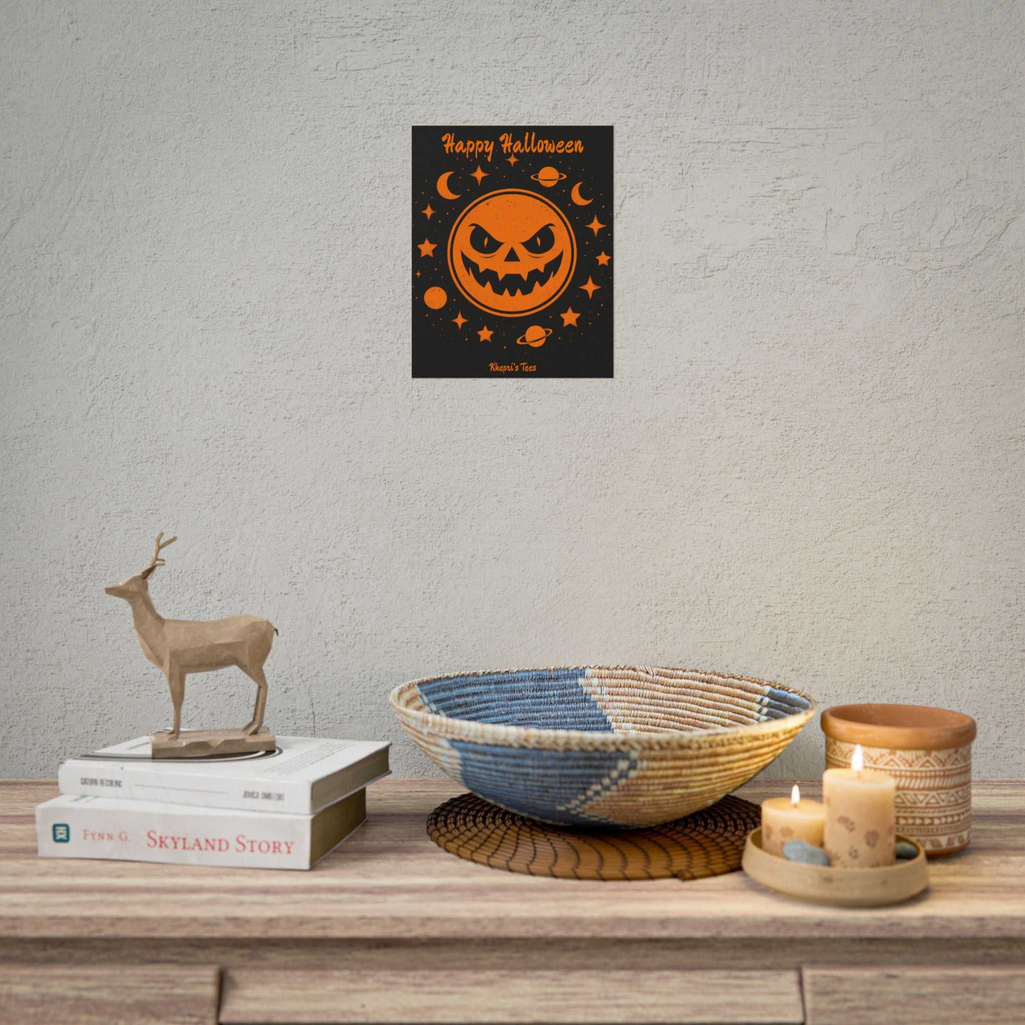 Halloween Rolled Poster, Spooky Wall Art, Fall Decor, Trick or Treat Print, Jack-o'-Lantern Home Decor