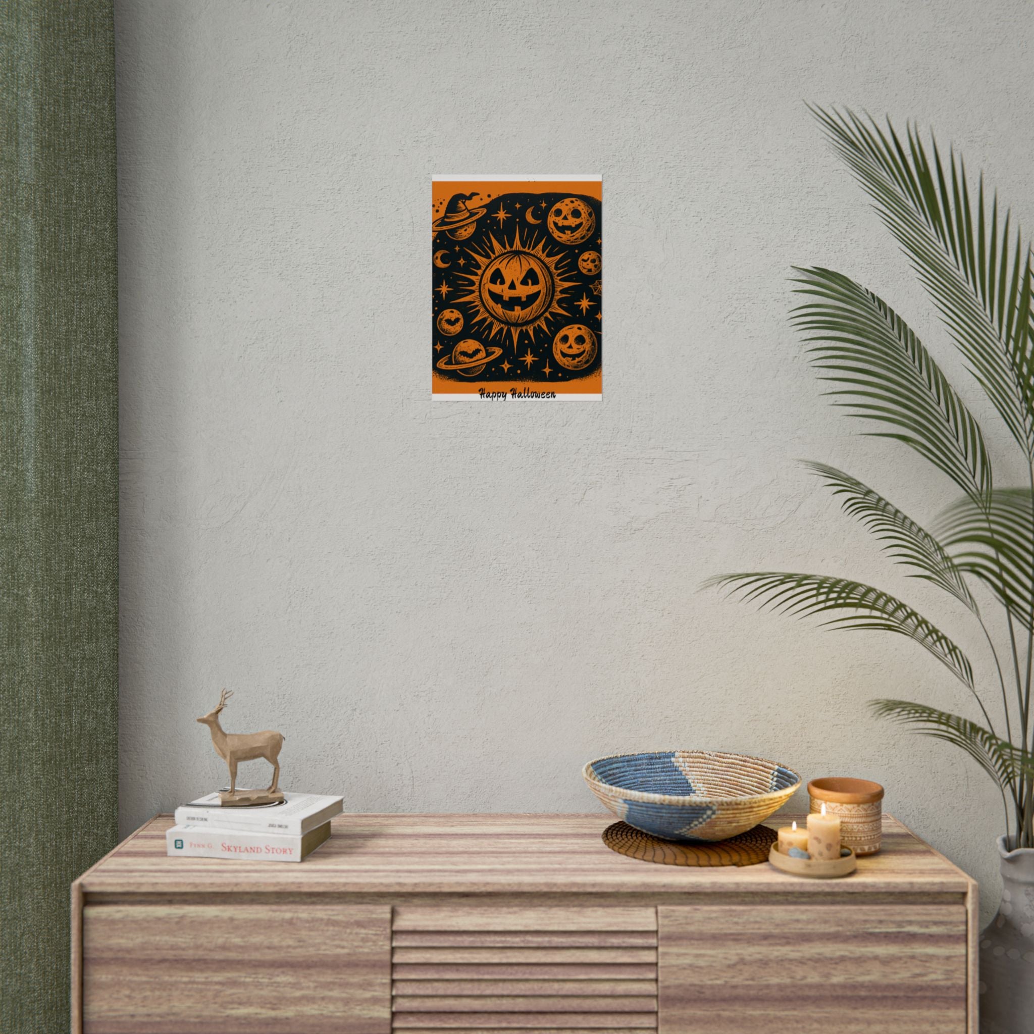Sun & Friends- Halloween Rolled Poster, Spooky Wall Art, Fall Decor, Trick or Treat Print, Jack-o'-Lantern Home Decor