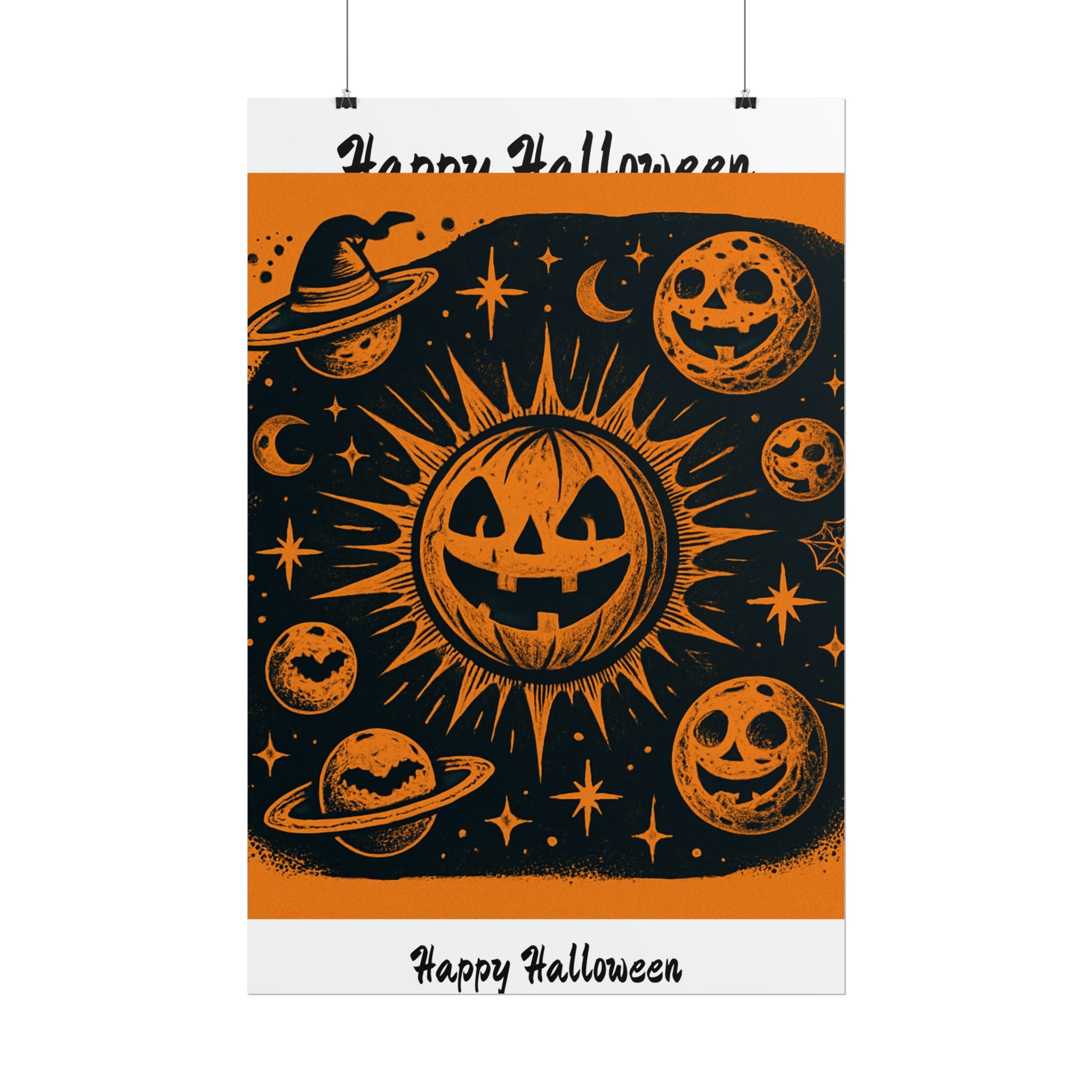 Sun & Friends- Halloween Rolled Poster, Spooky Wall Art, Fall Decor, Trick or Treat Print, Jack-o'-Lantern Home Decor