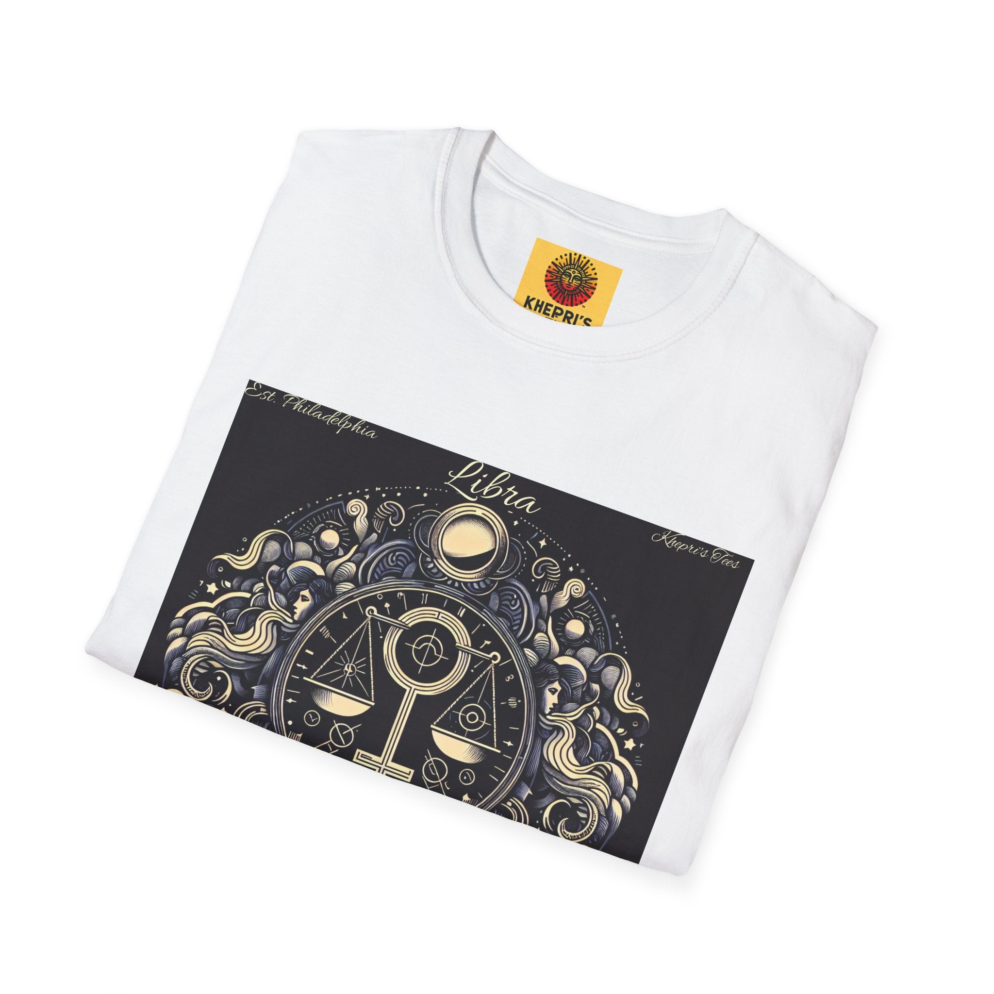 Libra Mystical Balance Unisex T-Shirt, Gift for Spirituals, Relaxed Fit, Ideal for Meditation, Personal Reminder, Personal Growth, Unisex Apparel