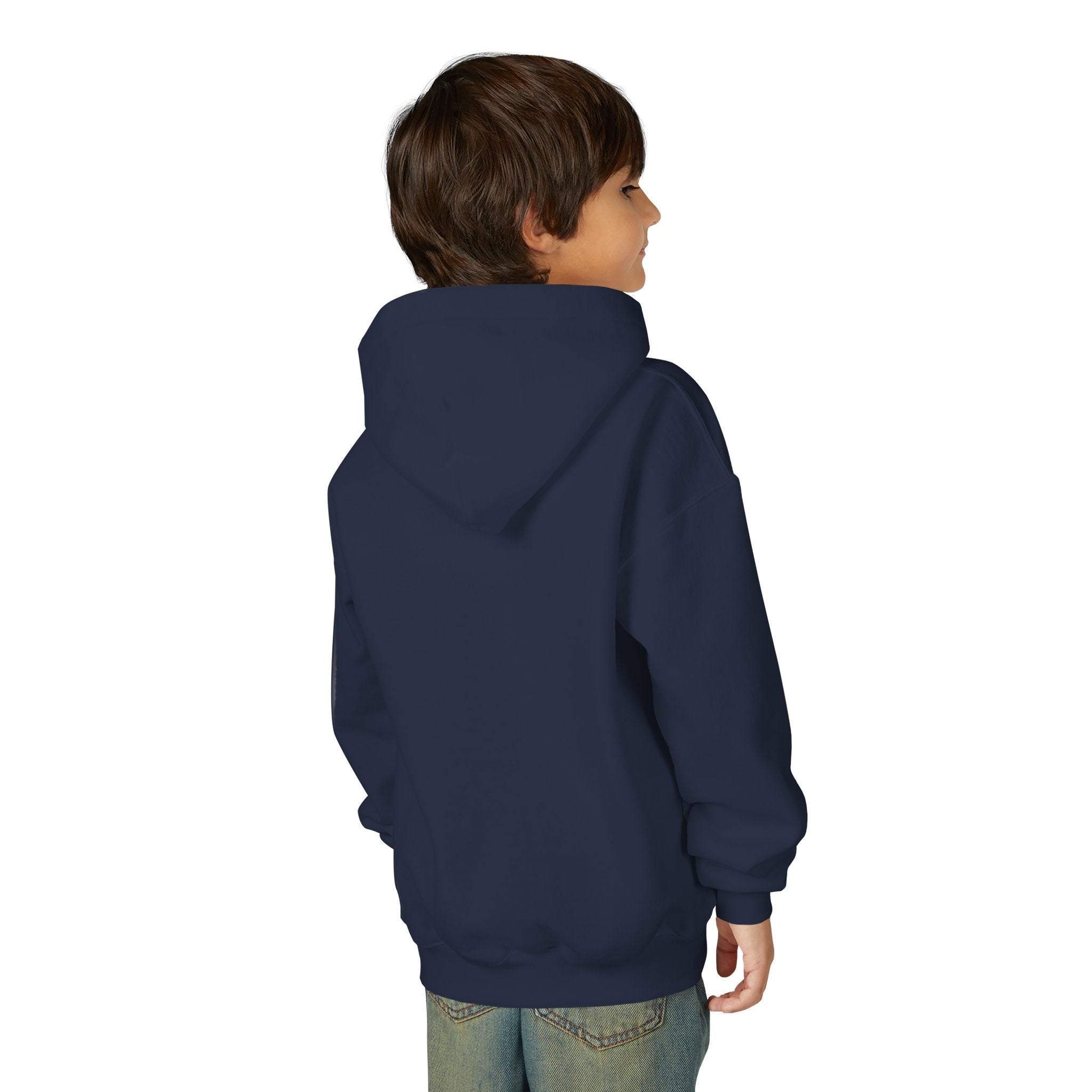 Youth Hoodie — Small Black Solar System Crest Chest Logo, Kids  Graphic Pullover