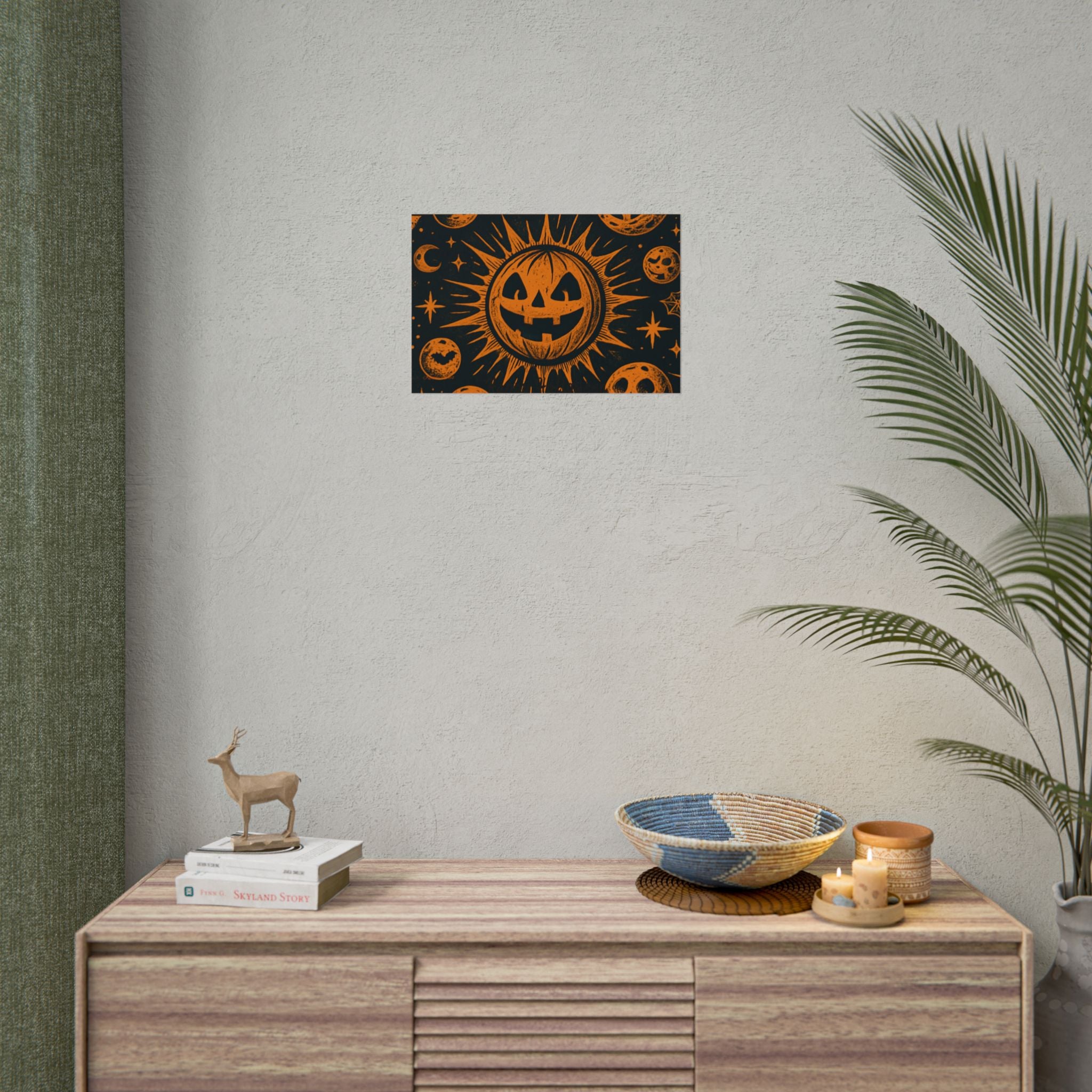 Sun & Friends- Halloween Rolled Poster, Spooky Wall Art, Fall Decor, Trick or Treat Print, Jack-o'-Lantern Home Decor