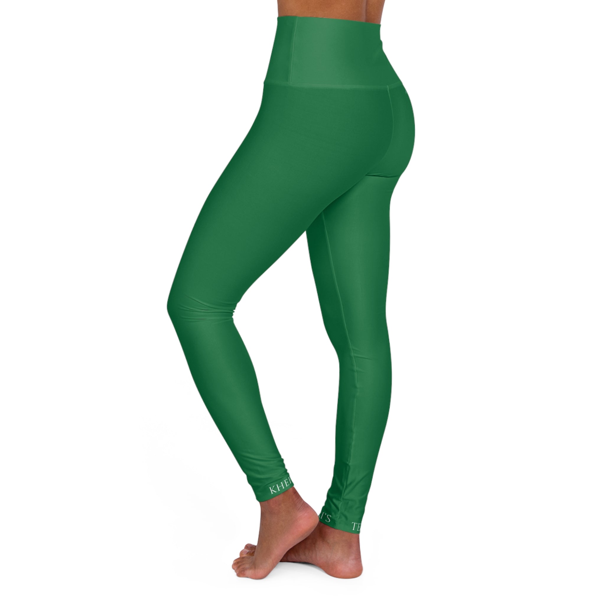 Green High Waisted Khepri'sTees Yoga Leggings | Stylish Workout Leggings, Fitness Apparel, Athleisure Wear, Gym Clothes, Comfortable Activewear