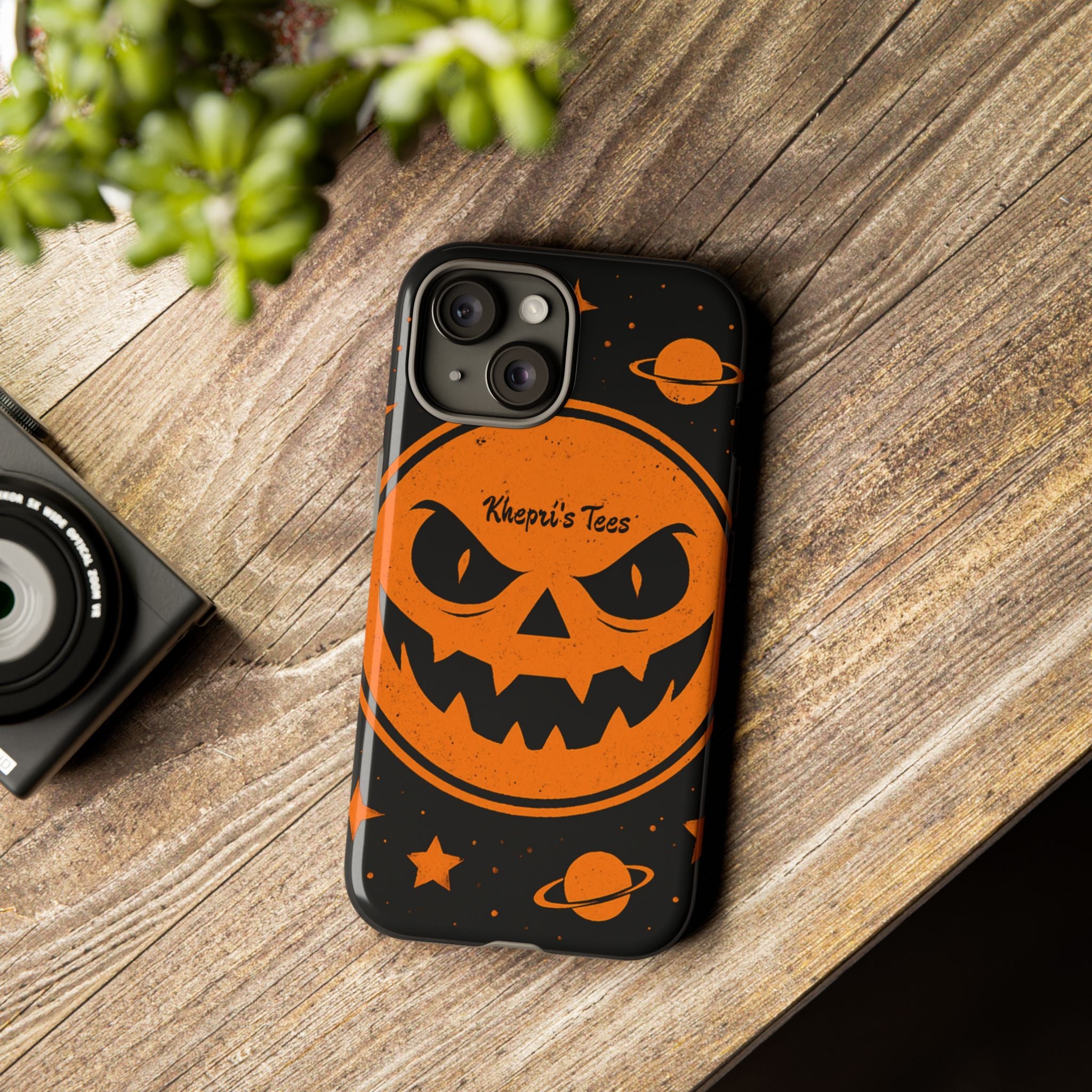 Halloween Monster Sun Phone Case, Spooky Cell Phone Cover, Tough Case for Halloween Lovers, Galaxy Print Phone Accessory, Kids & Adults Gift