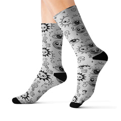 Sun & Eye Sublimation Socks, Unique Patterned Crew Socks for Cozy Vibes, Gift for Friends, Funky Fashion Accessory, Perfect for All [...]