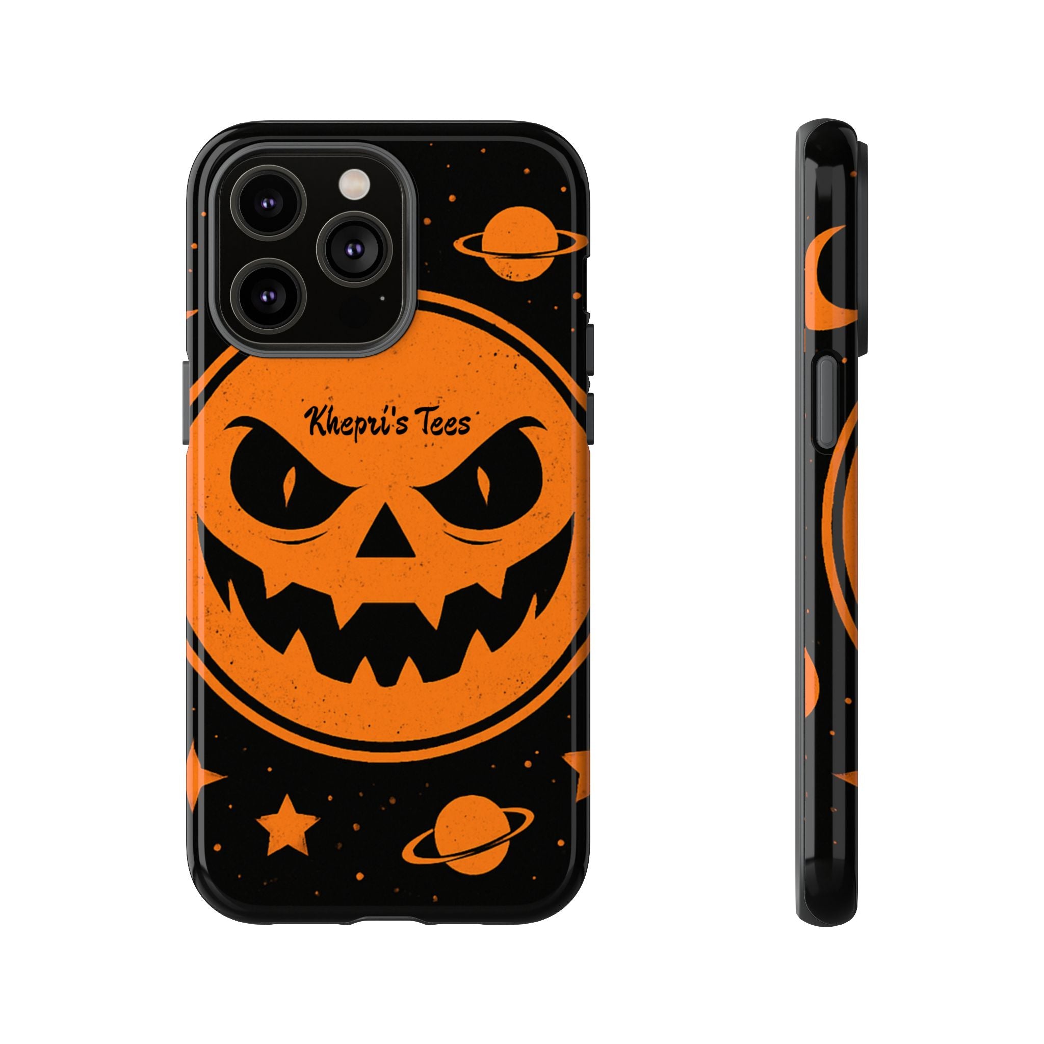 Halloween Monster Sun Phone Case, Spooky Cell Phone Cover, Tough Case for Halloween Lovers, Galaxy Print Phone Accessory, Kids & Adults Gift